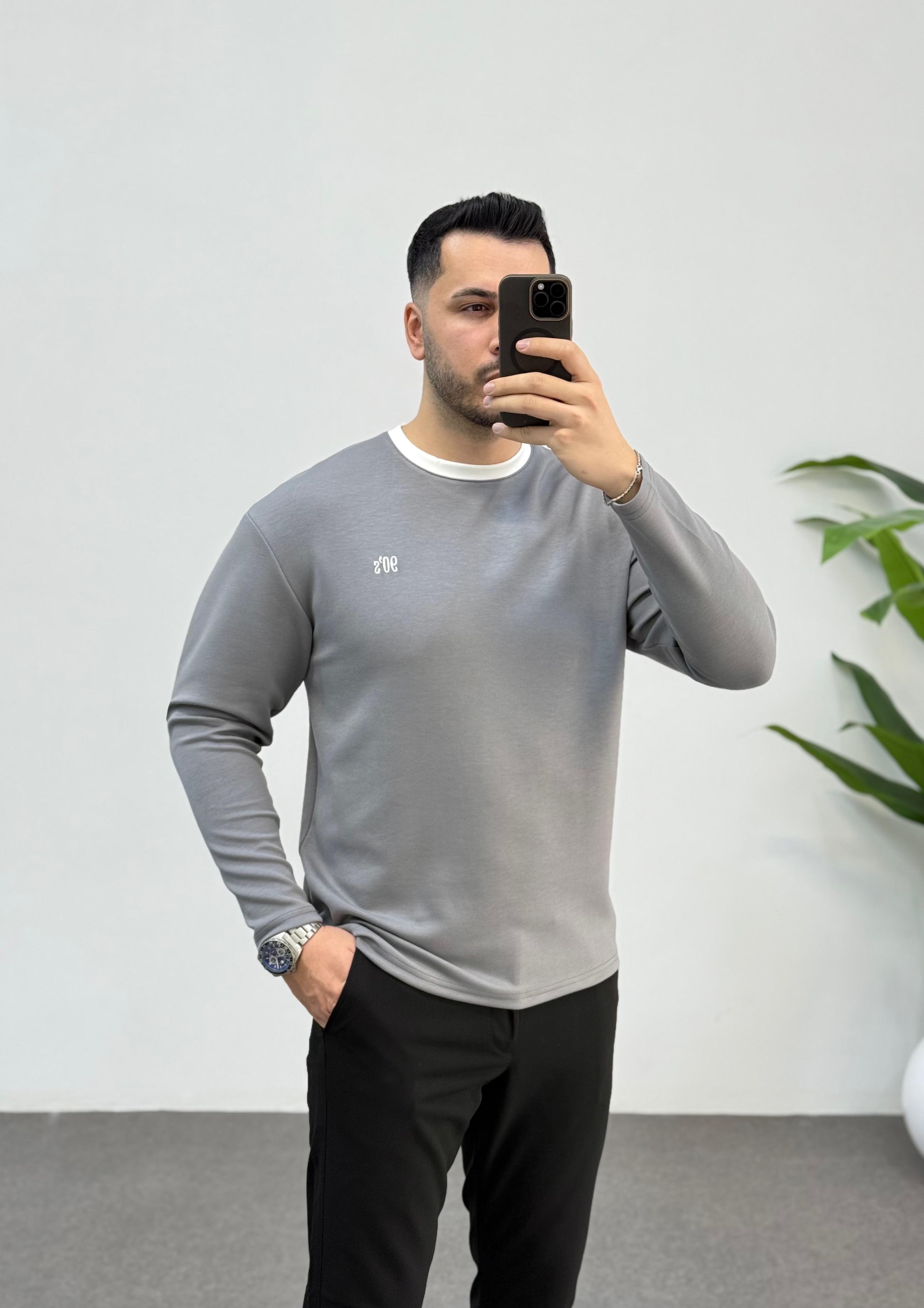 90's Oysho Gri Beyaz Yaka Sweat