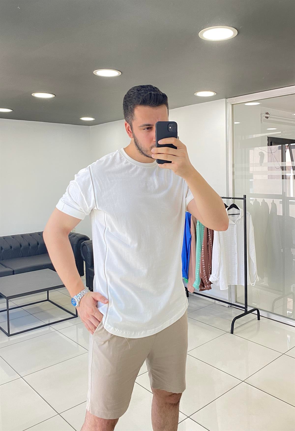 Bej Şort Tişört Takım