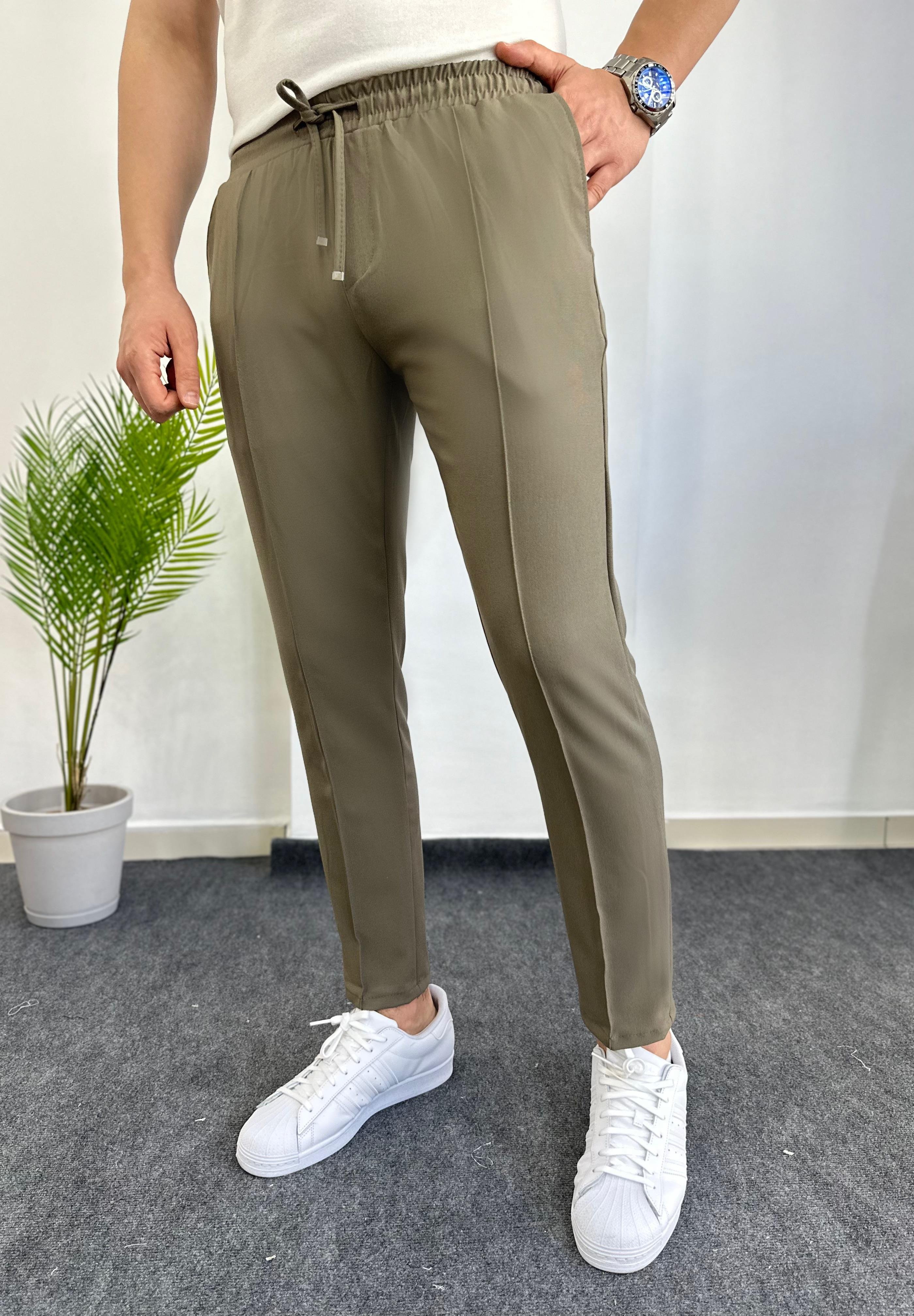 Beli Lastikli Çağla Çımalı Pantolon