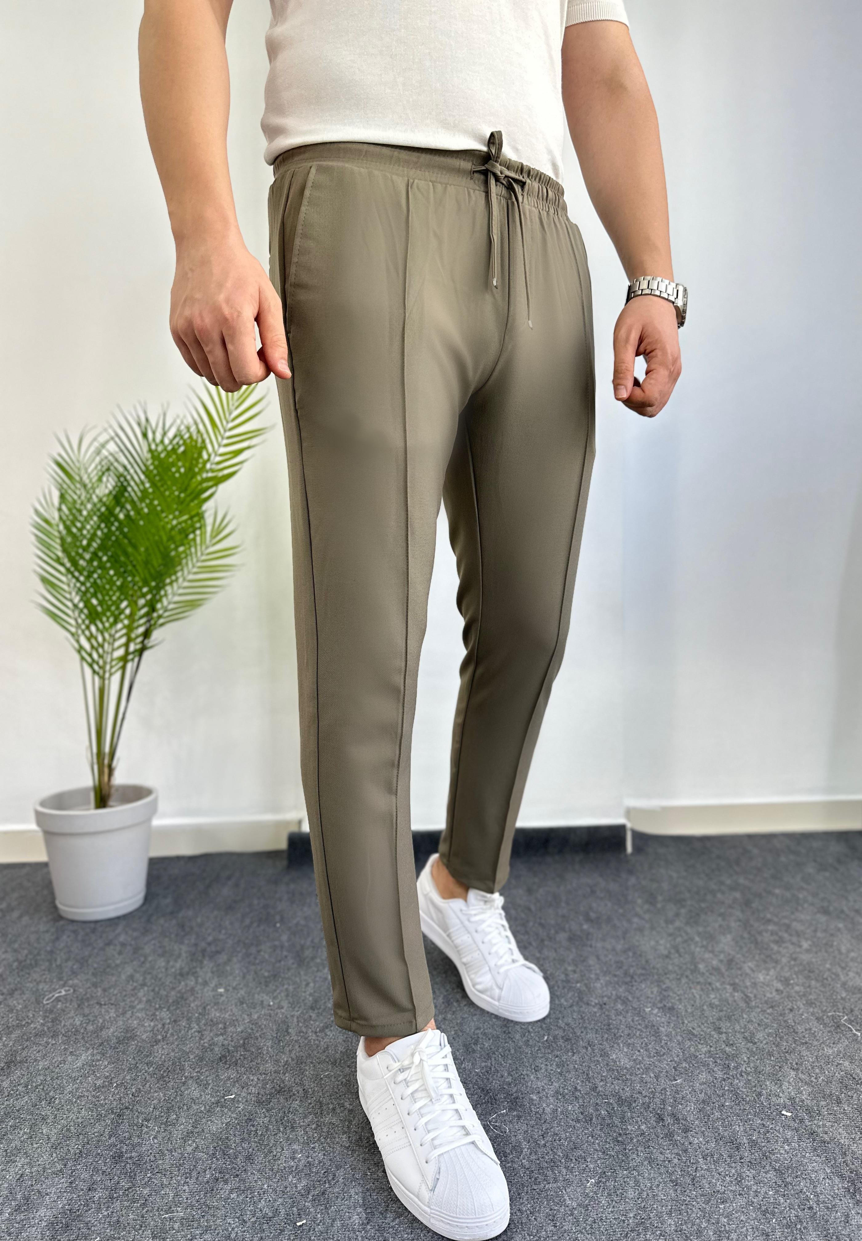 Beli Lastikli Çağla Çımalı Pantolon