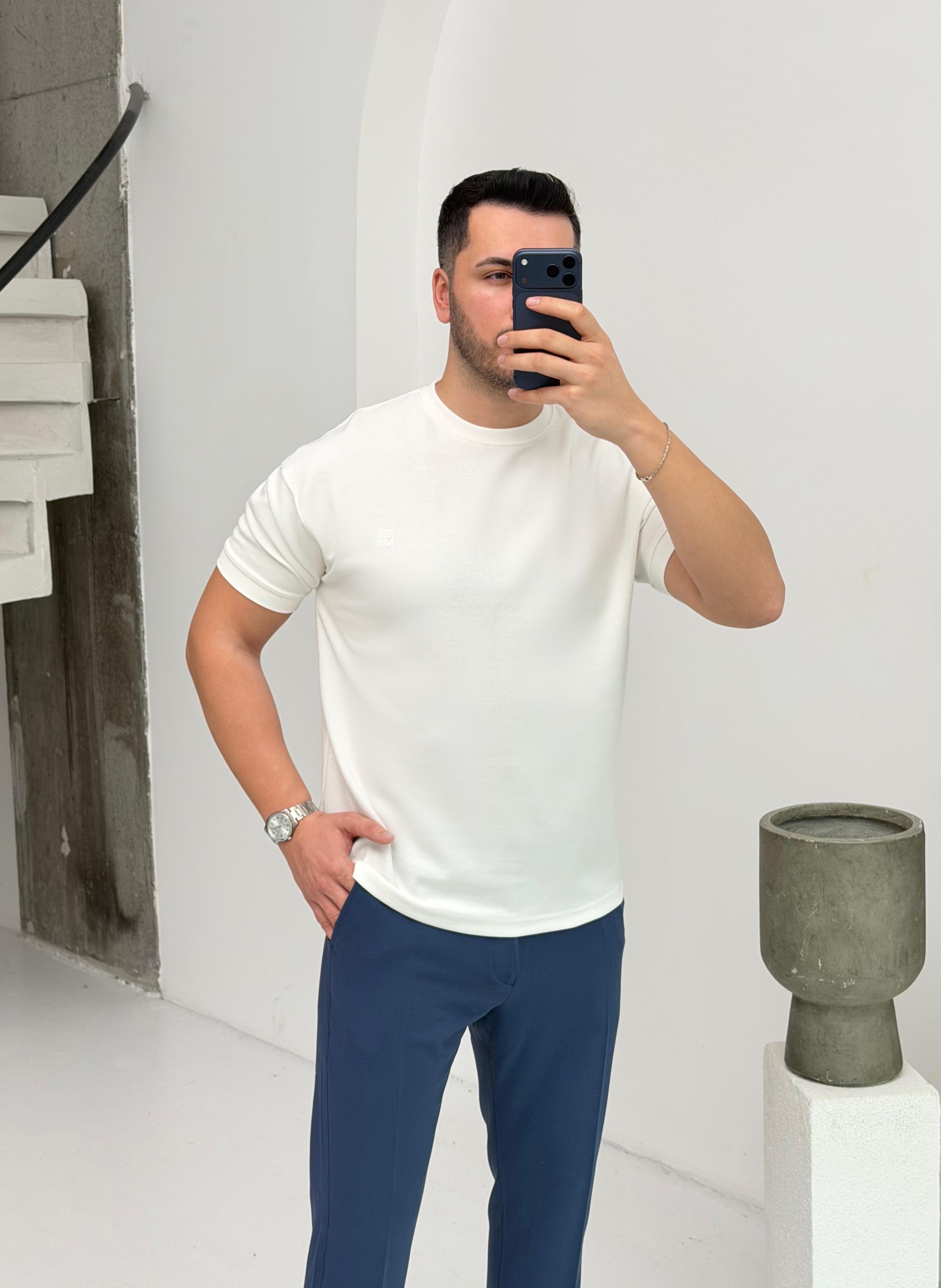 Bresh Kol Ribanalı Beyaz Tişört