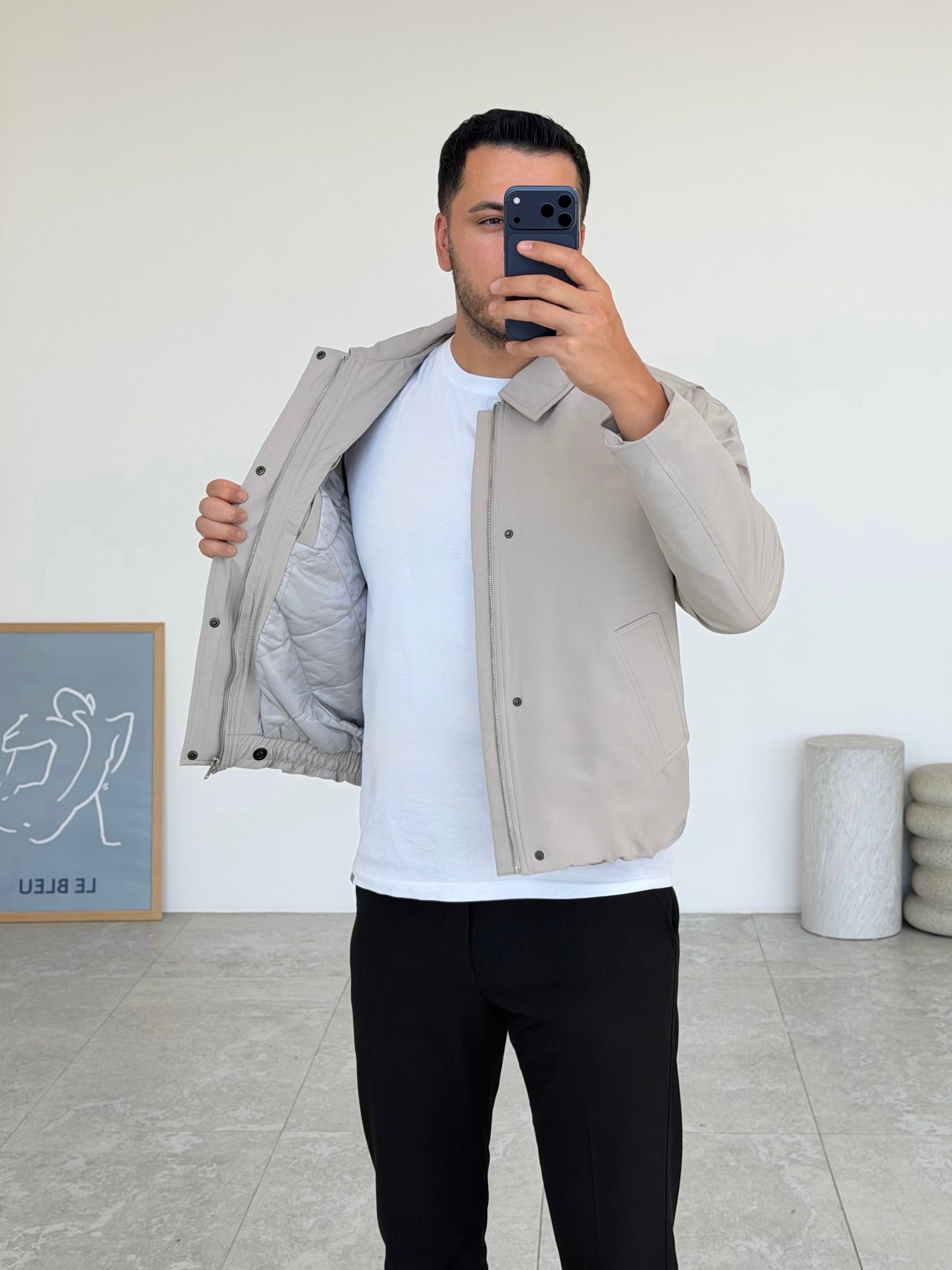 Broxin Gri İçi Kapitoneli Ceket