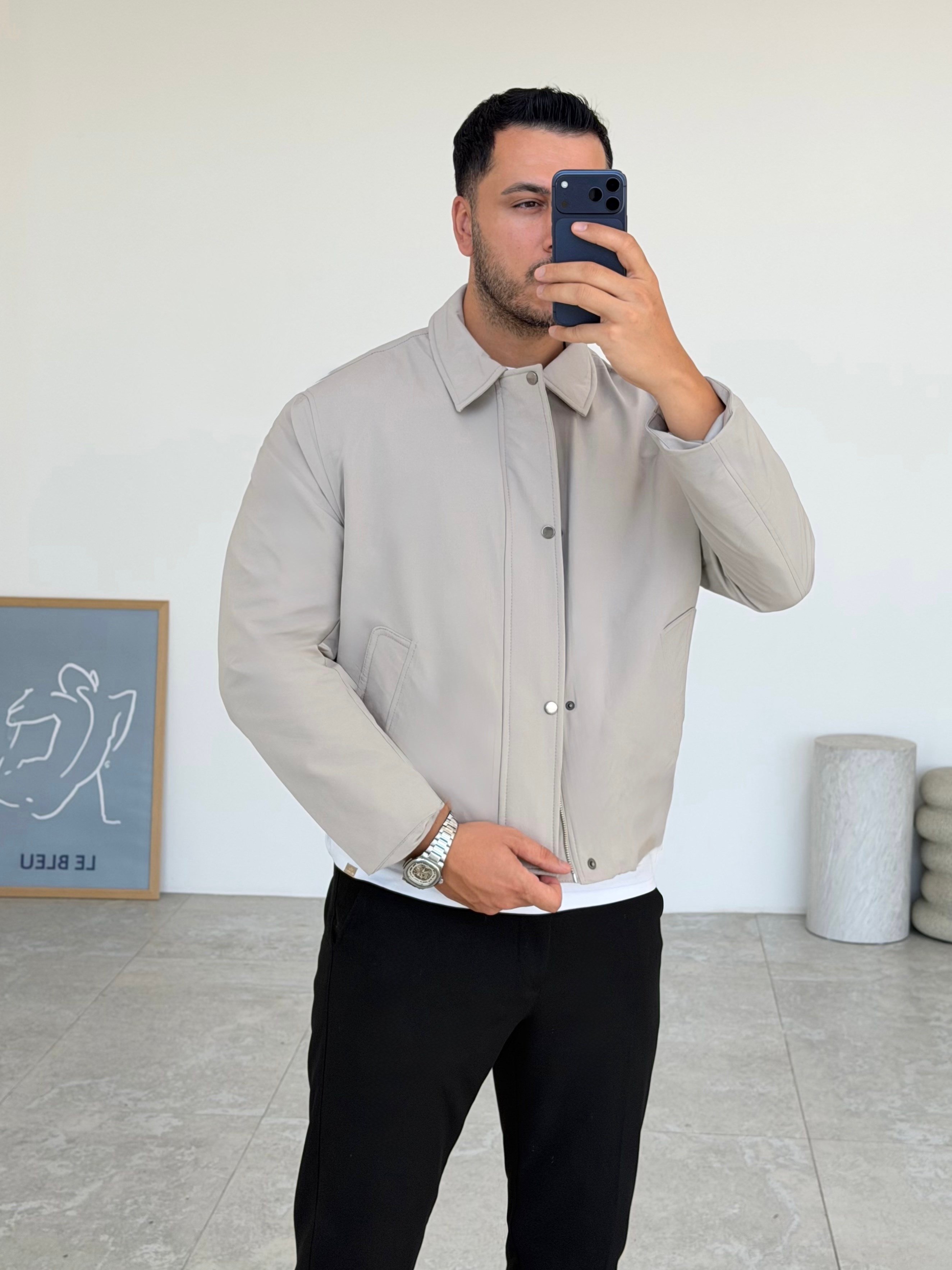 Broxin Gri İçi Kapitoneli Ceket