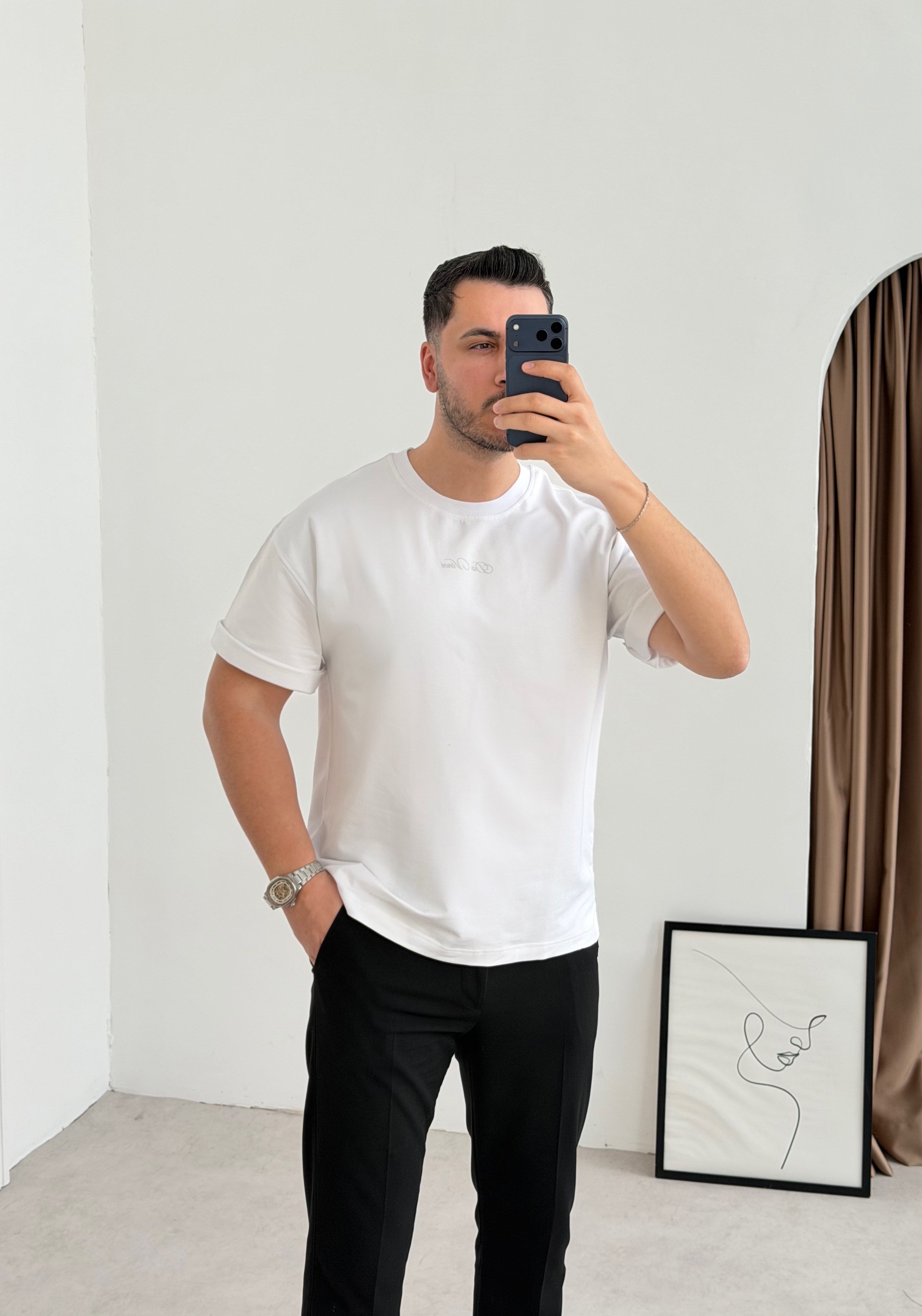 Da Vinci Beyaz  Oversize Tişört