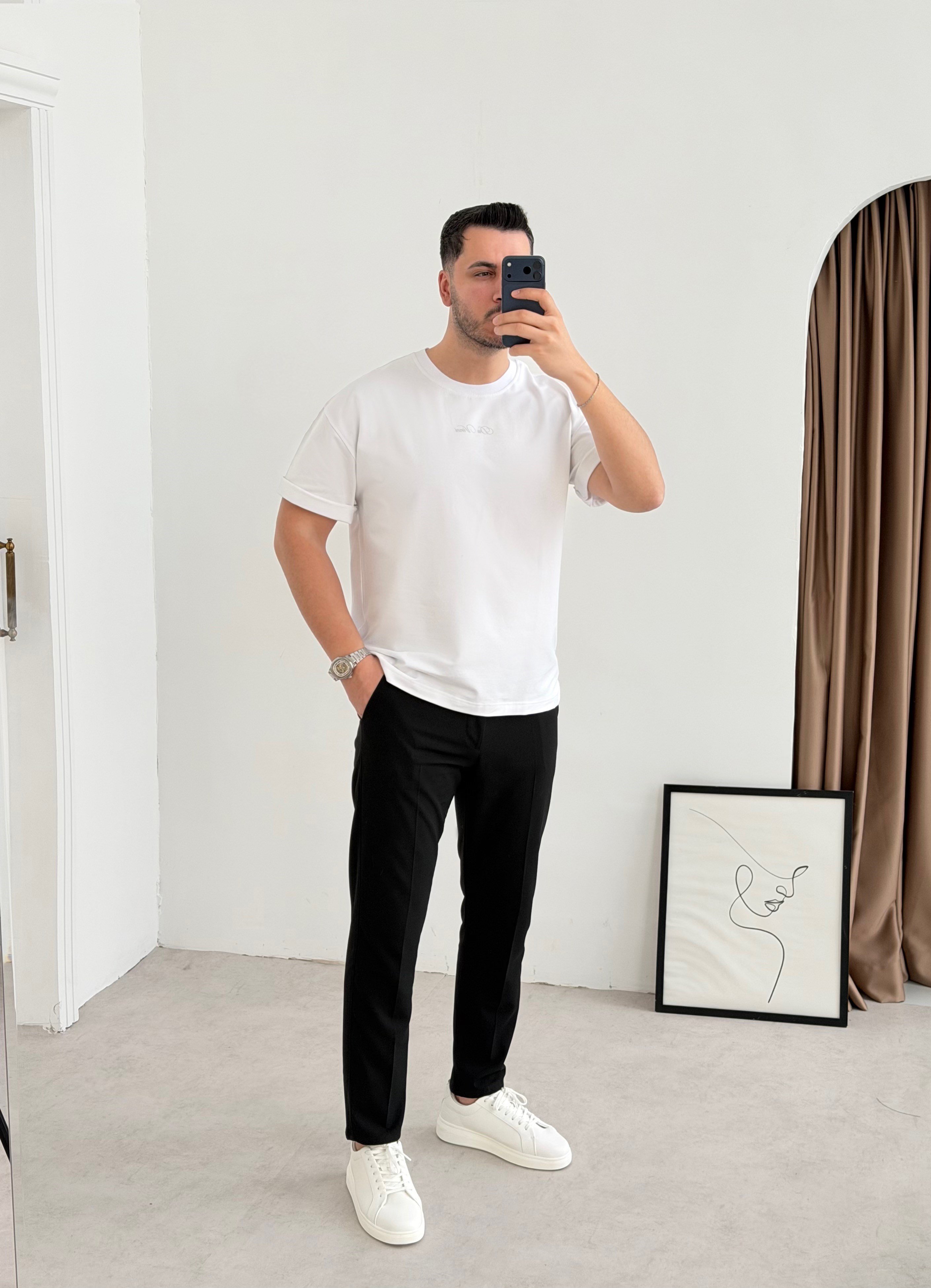 Da Vinci Beyaz  Oversize Tişört