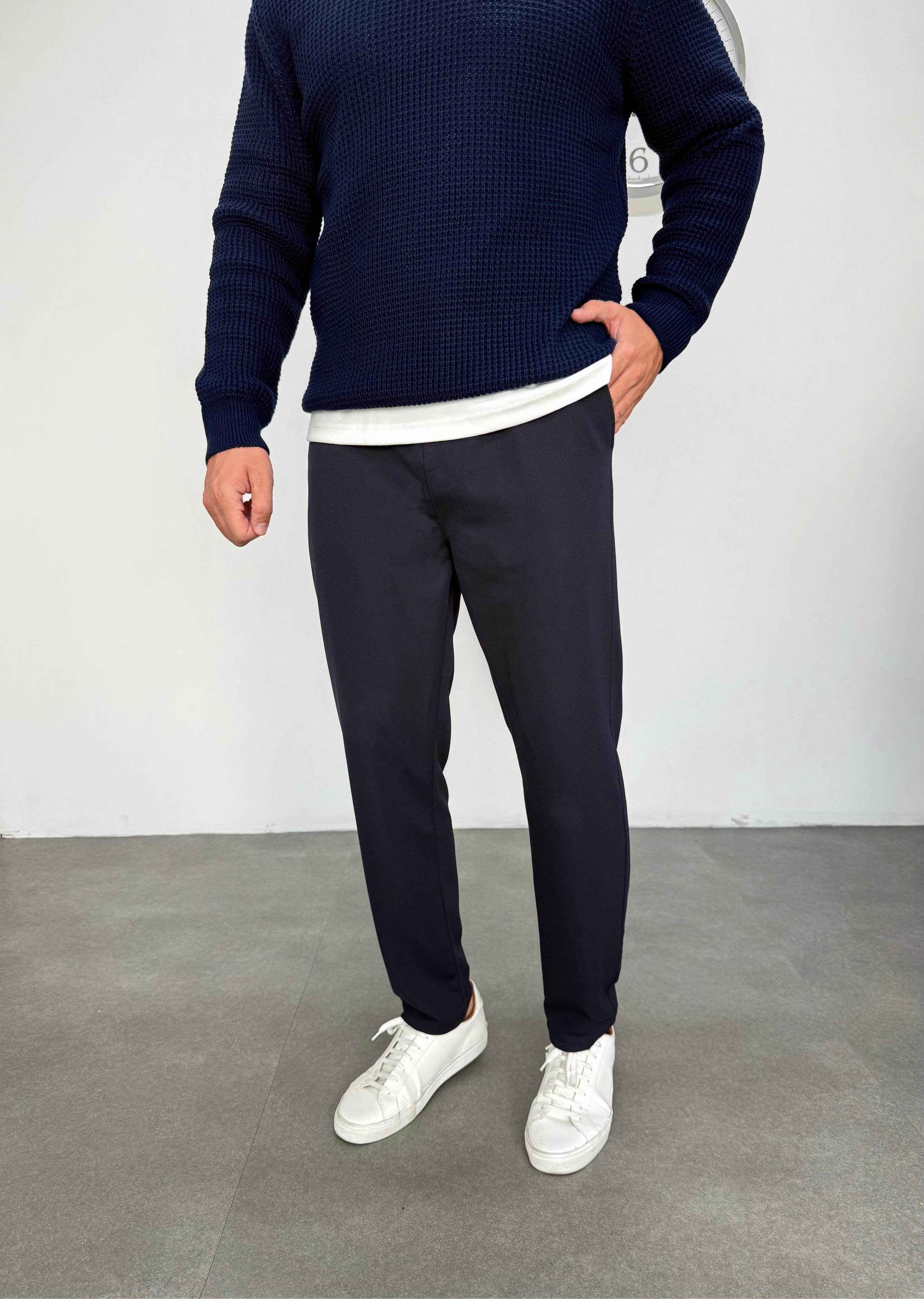 Dasel Beli Lastikli Lacivert Jogger Pantolon 