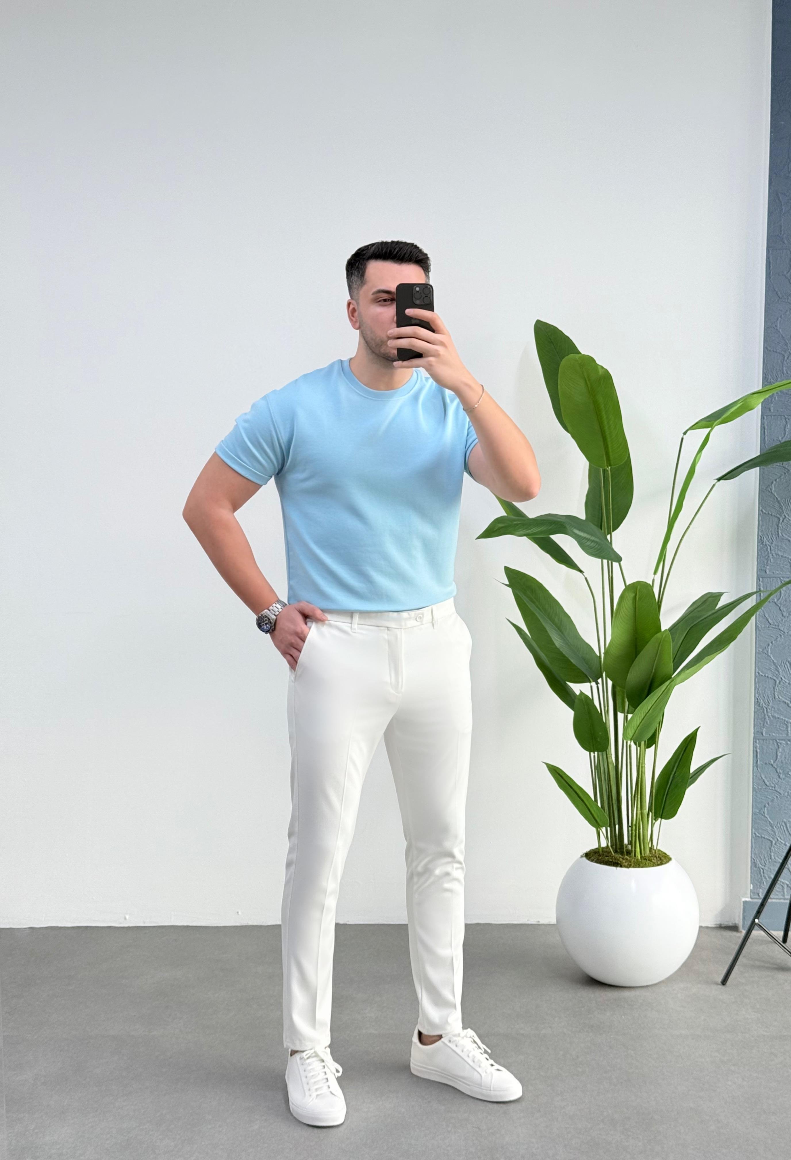 Double Face Premium Mavi Tişört 