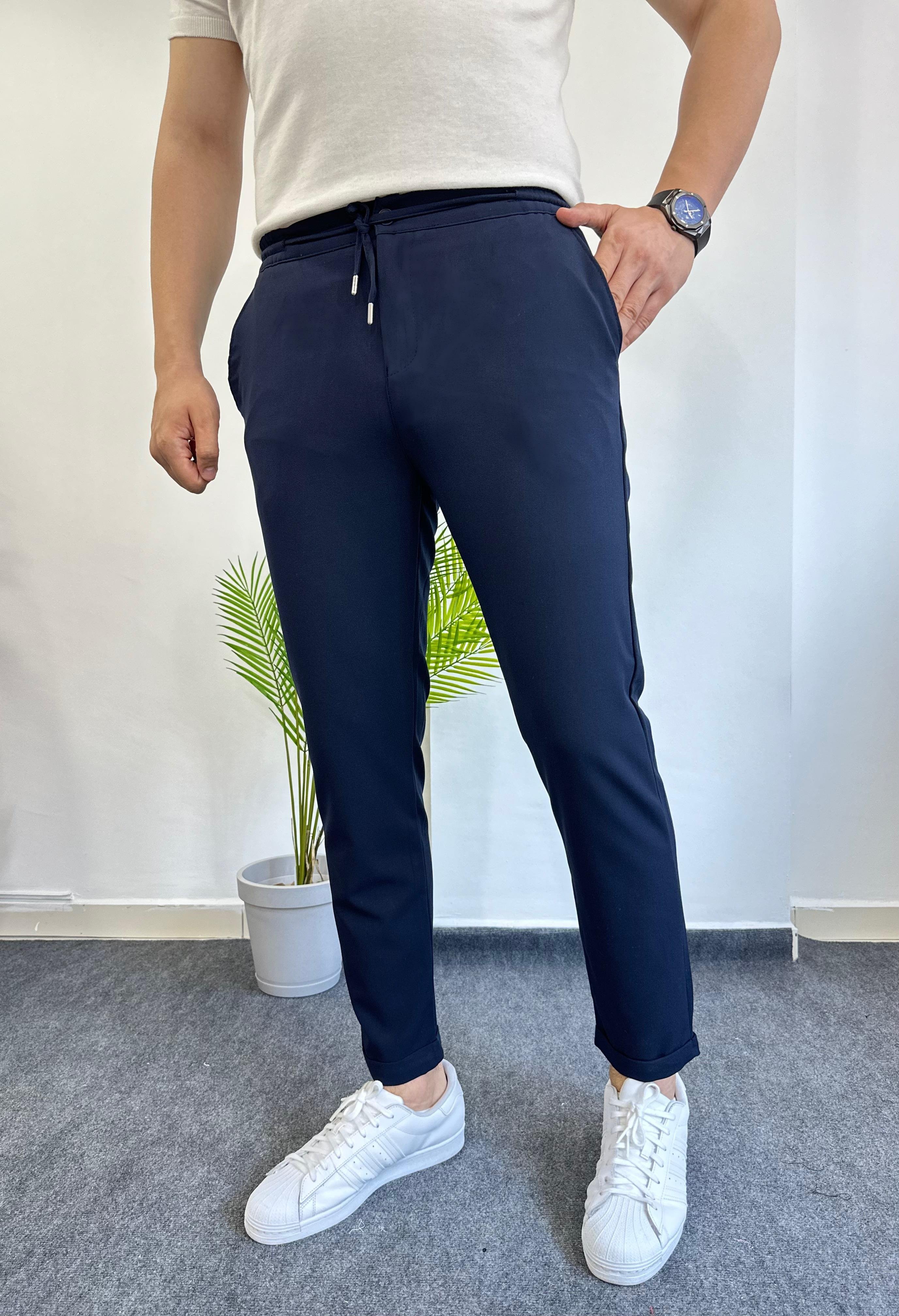 Duble Paça Lacivert Jogger Pantolon