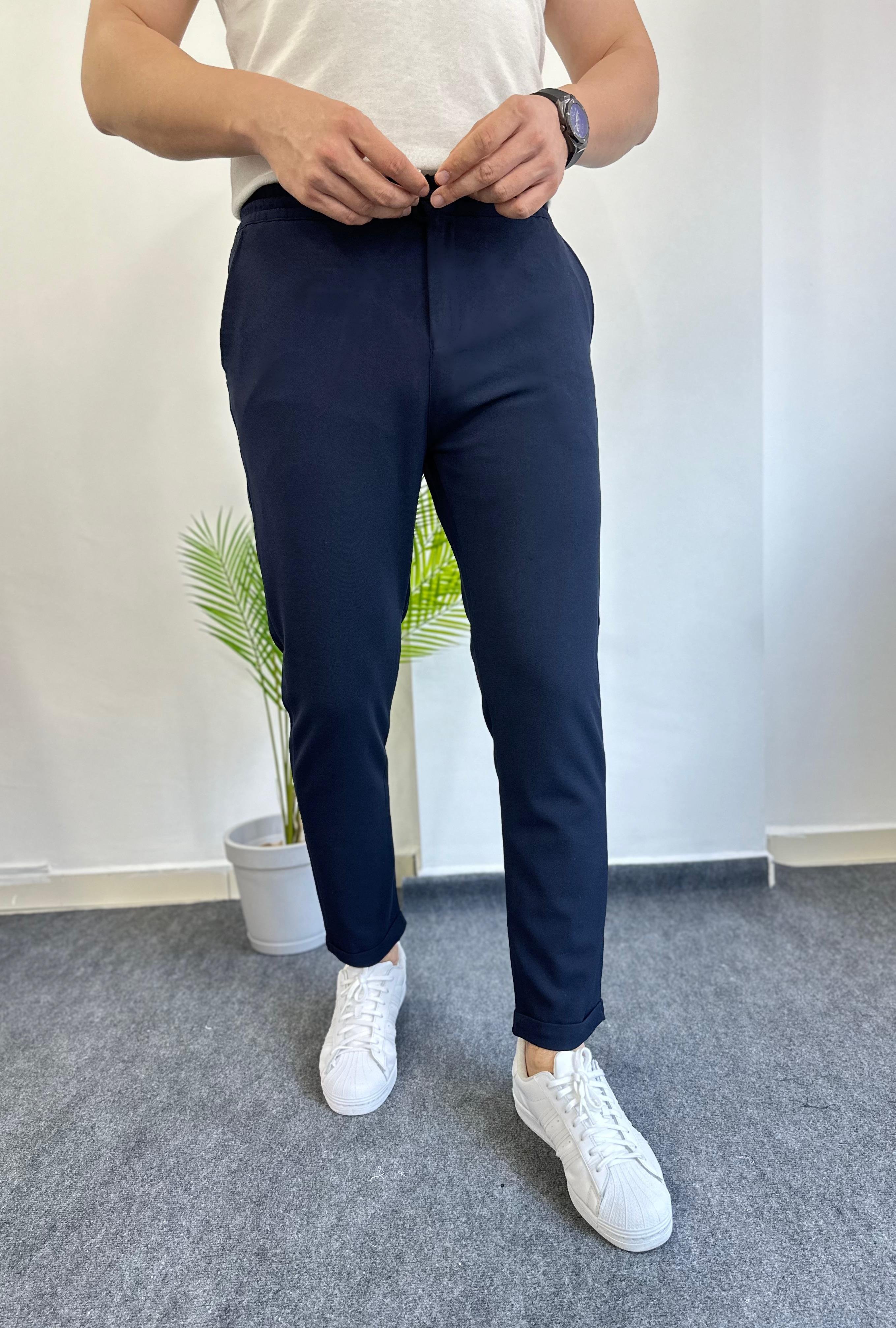 Duble Paça Lacivert Jogger Pantolon