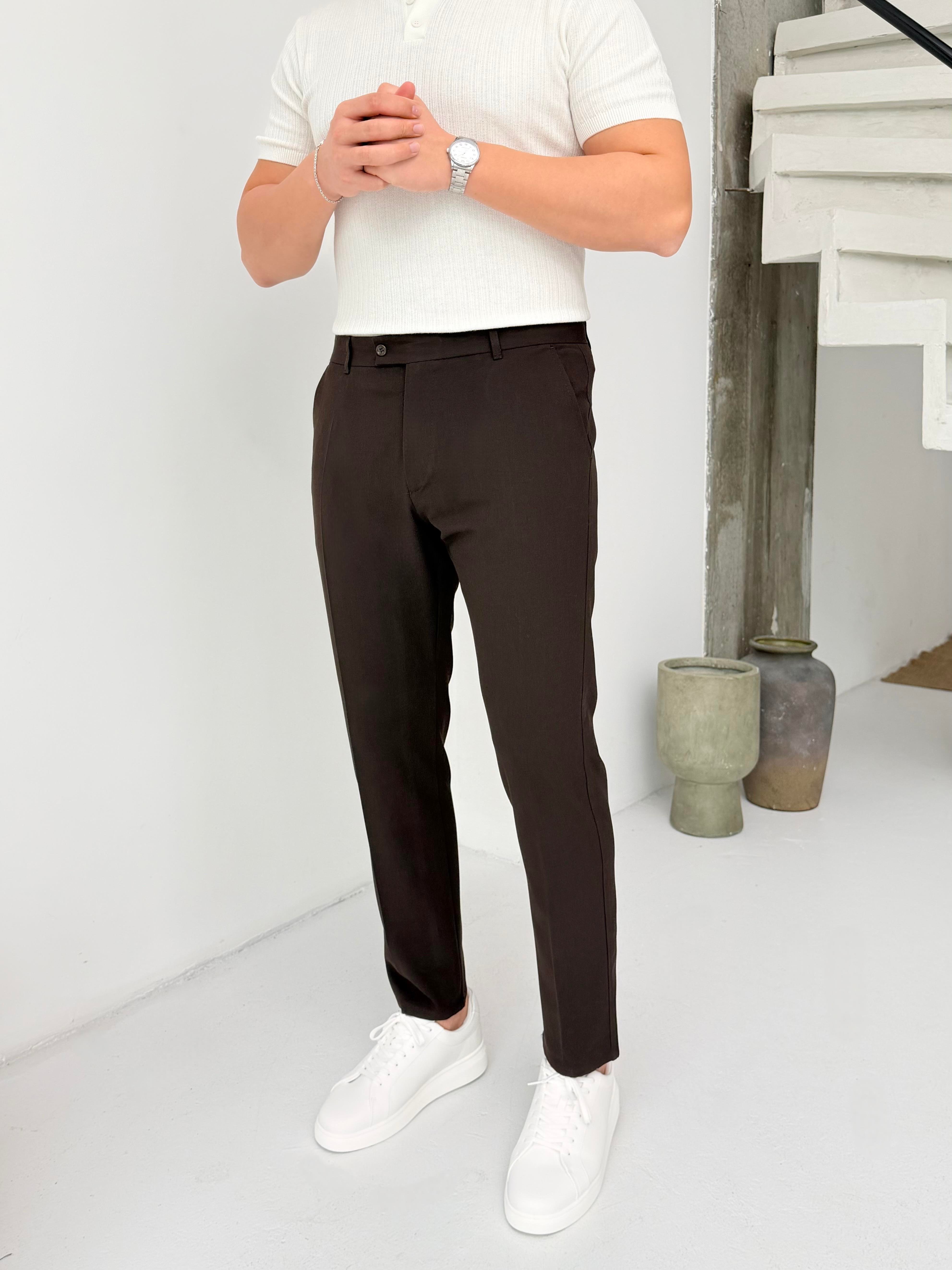 Esnek Kumaş Kahve Pantolon