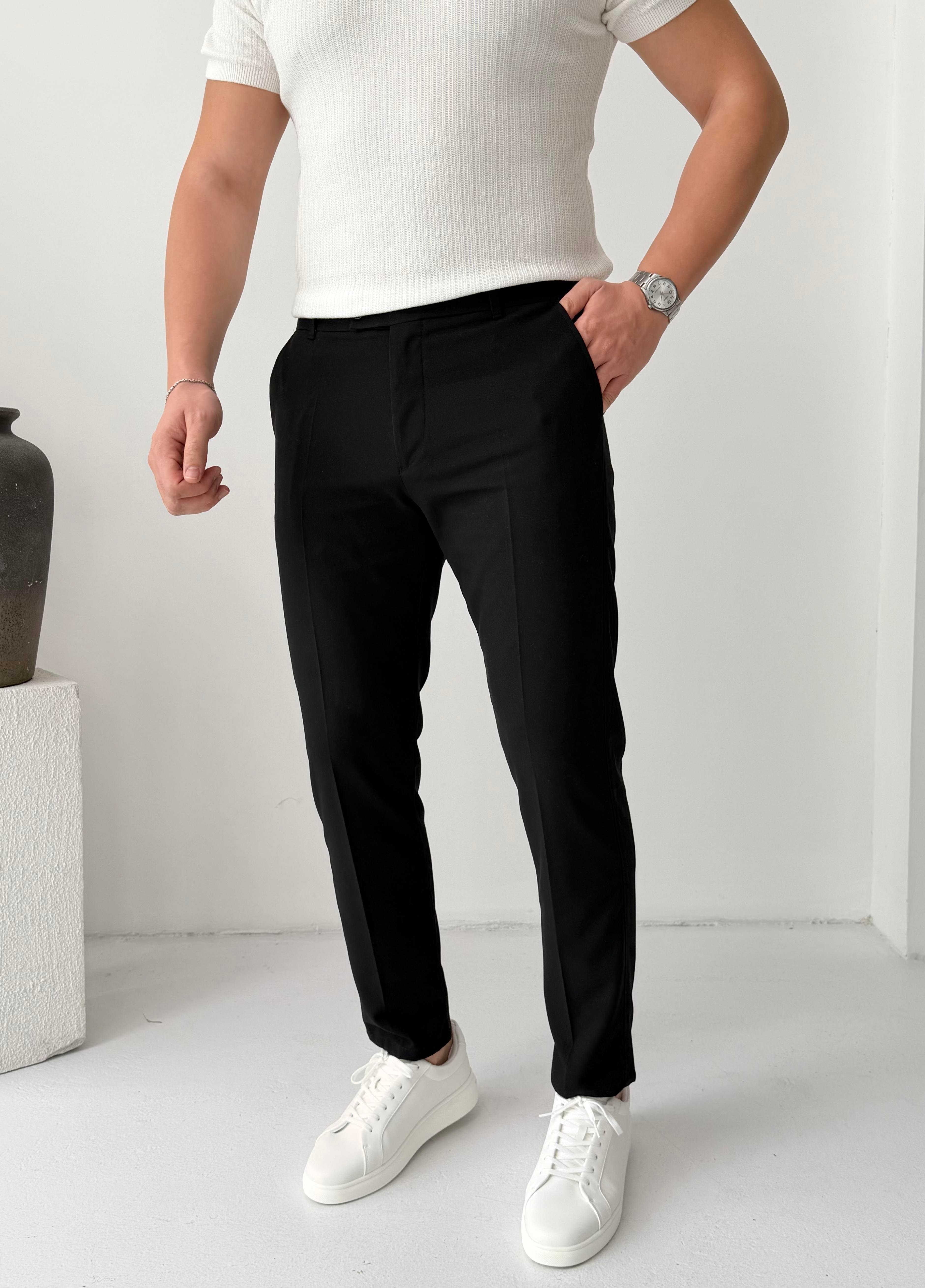 Esnek Kumaş Siyah Pantolon