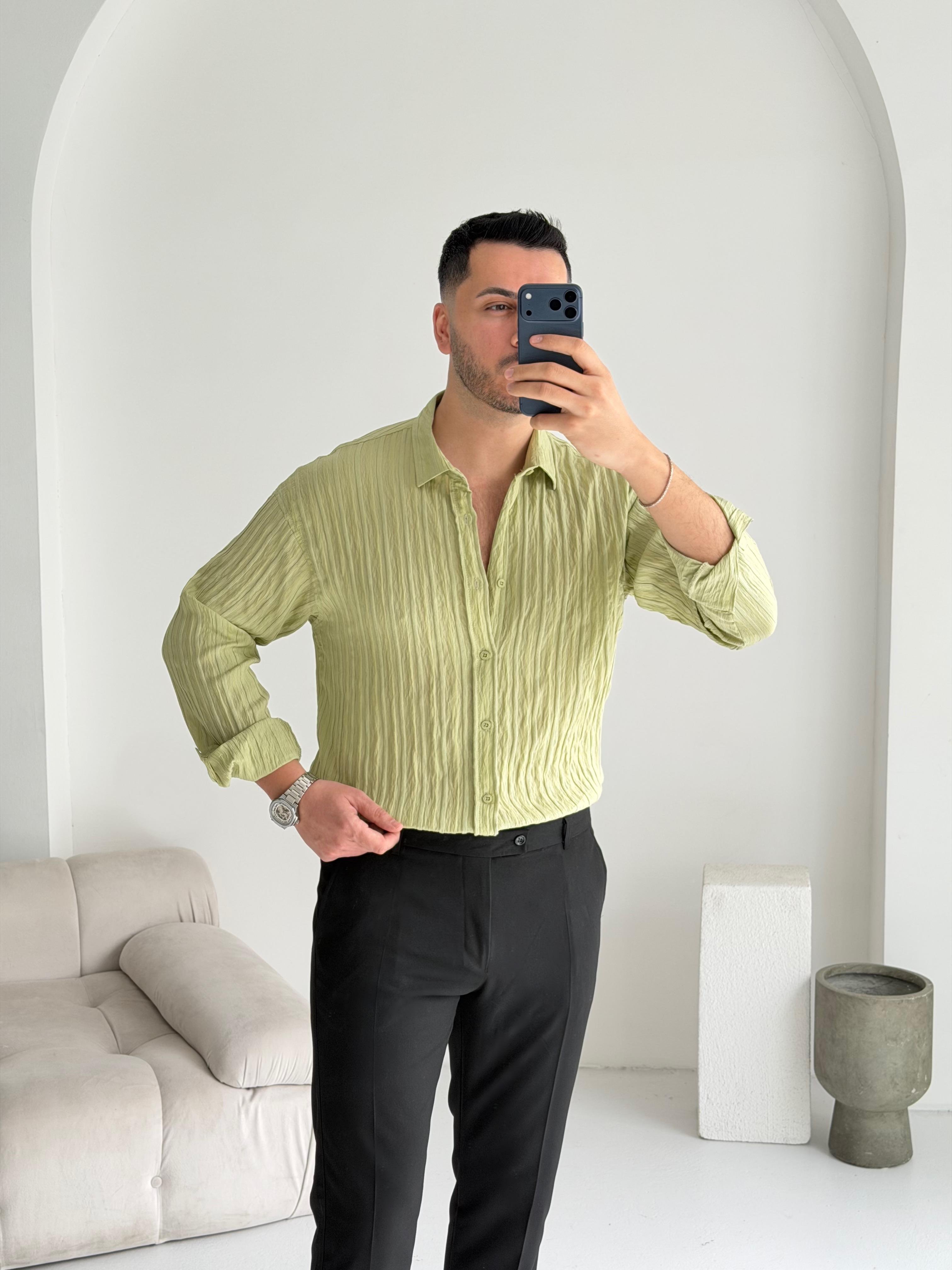 Fawer Çağla Oversize Tensel Gömlek 