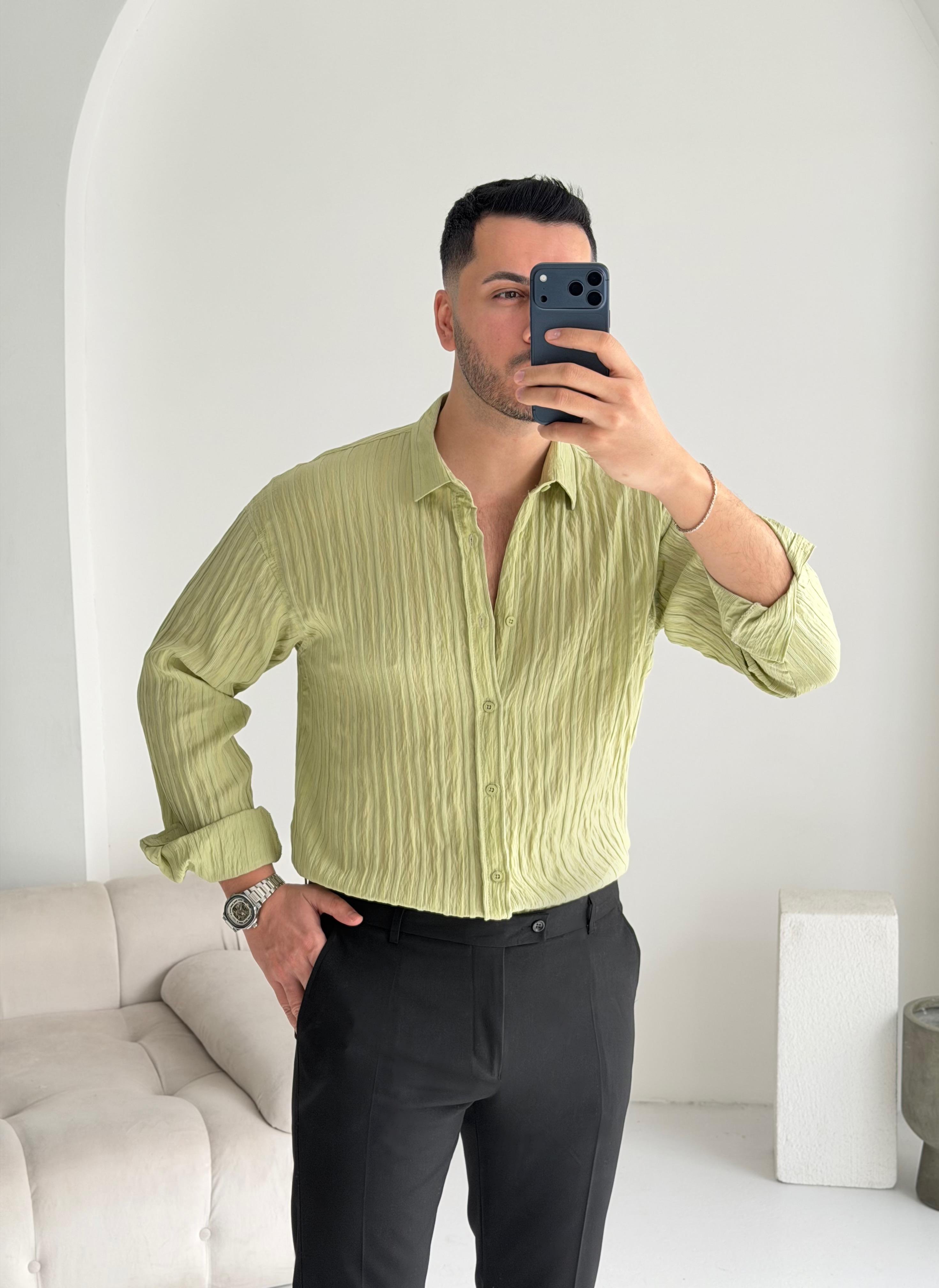 Fawer Çağla Oversize Tensel Gömlek 