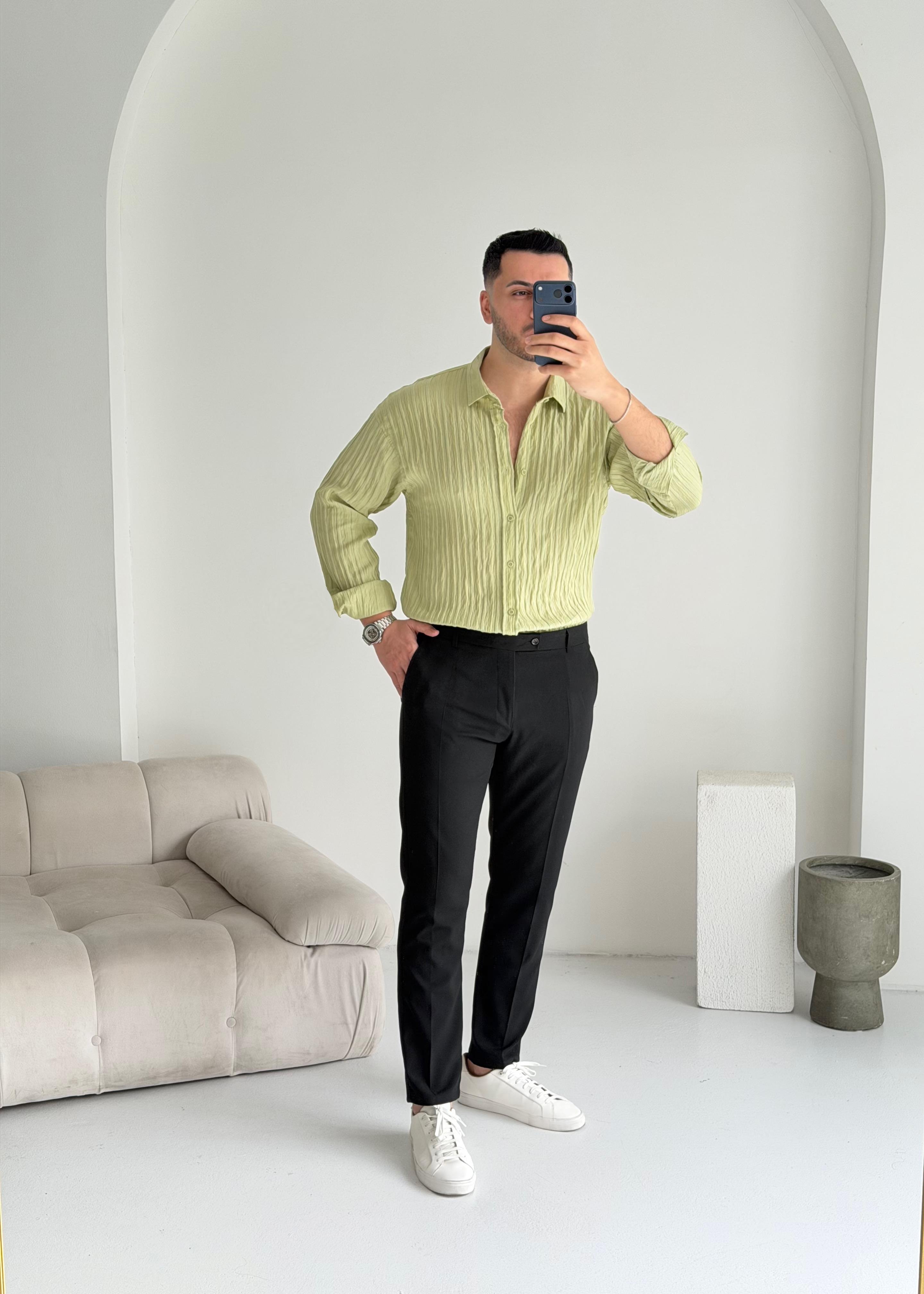 Fawer Çağla Oversize Tensel Gömlek 