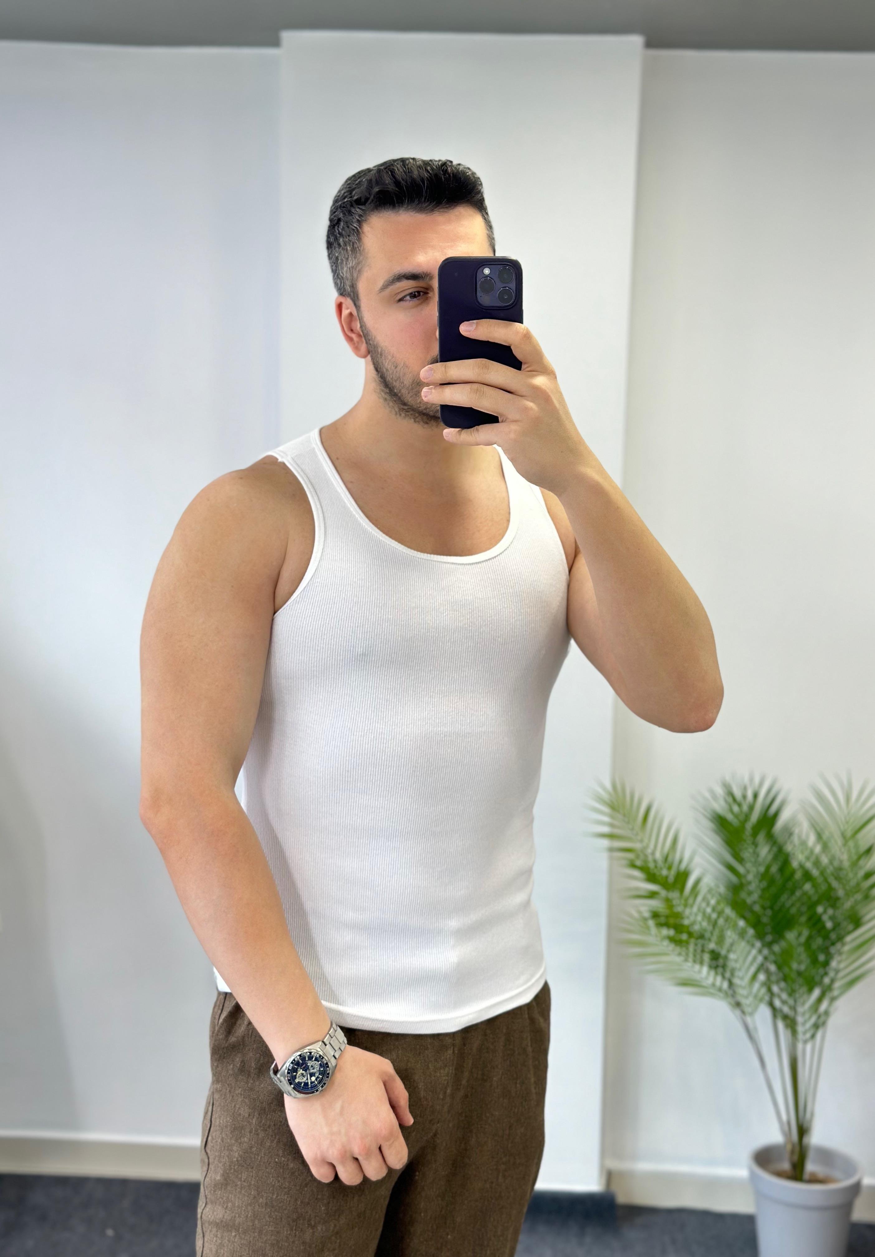 Fitilli Beyaz Atlet
