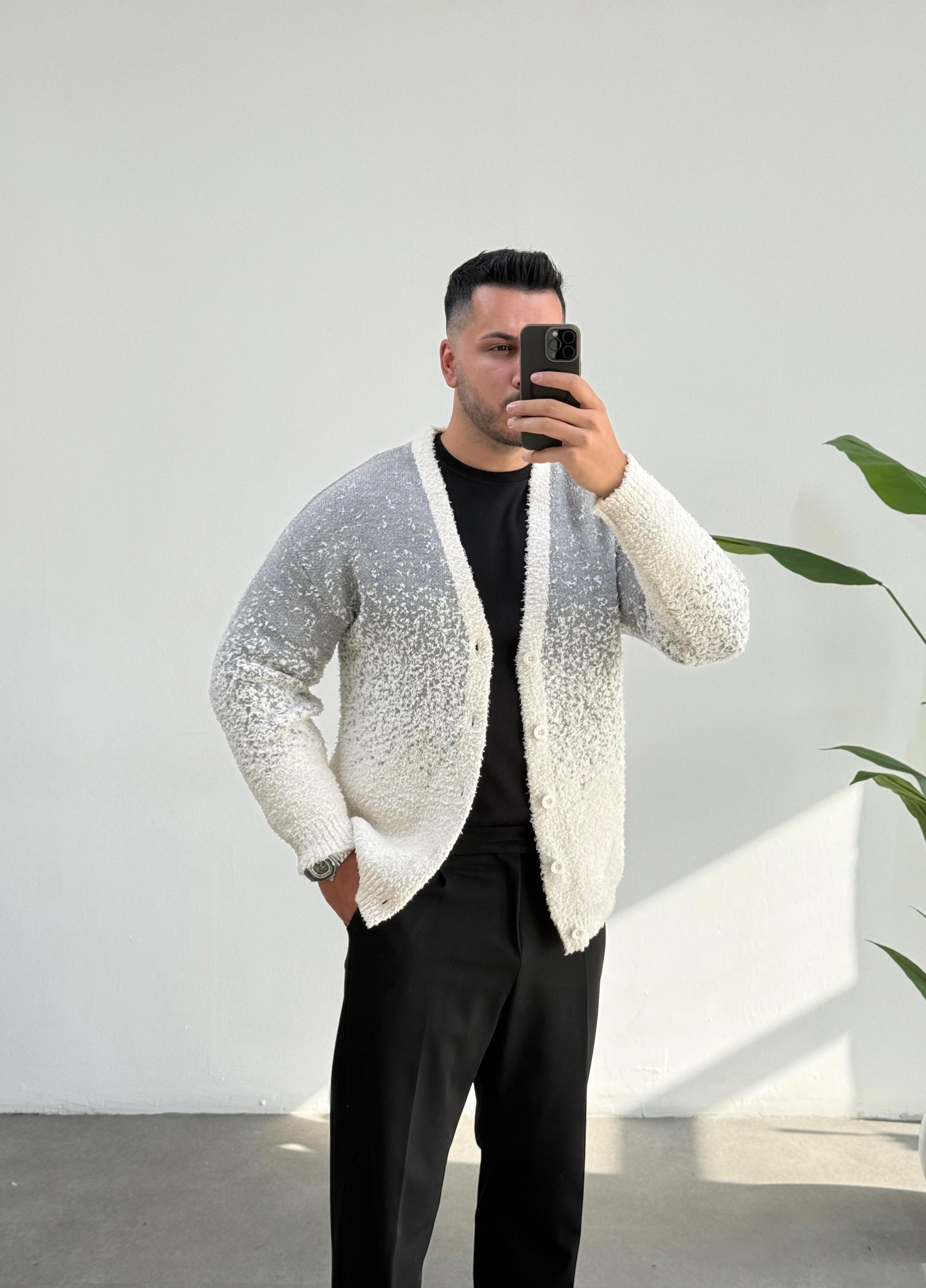 Franco Açık Gri Örgü Oversize Hırka