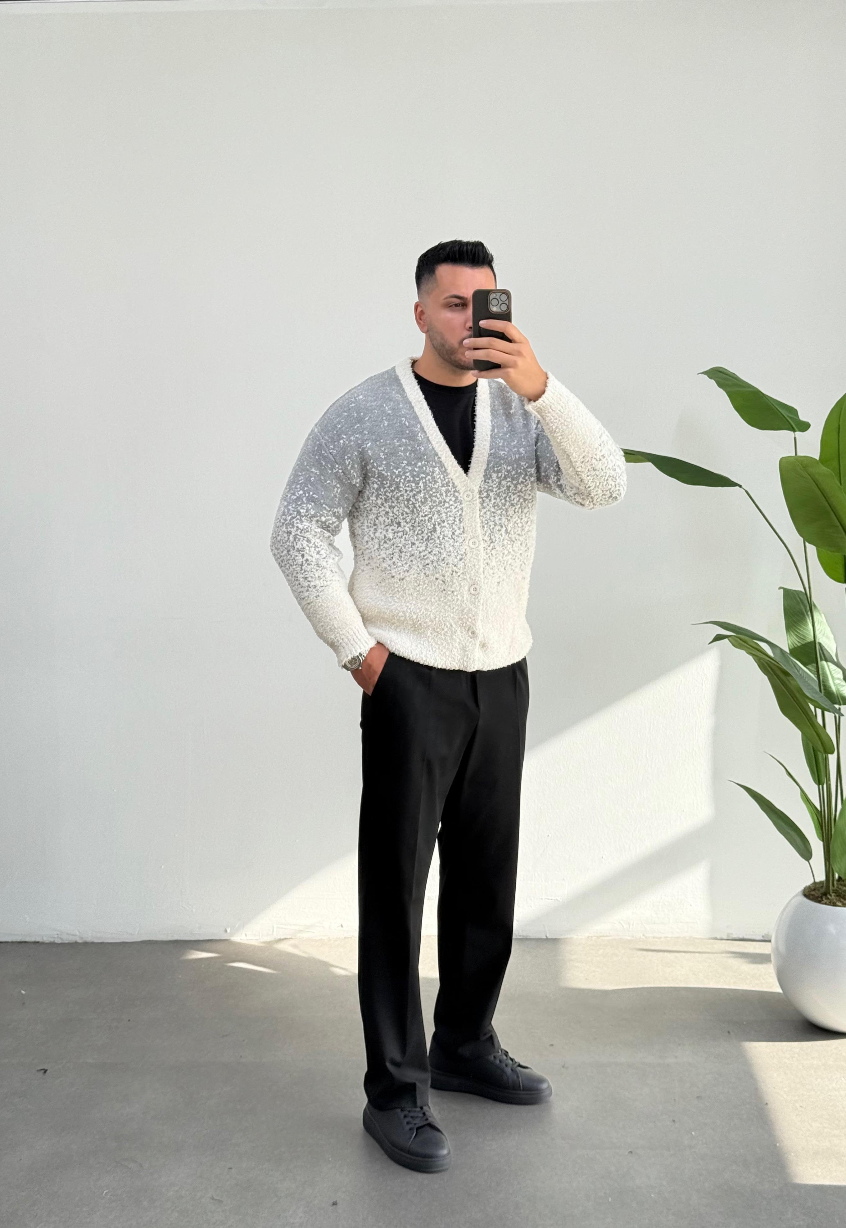 Franco Açık Gri Örgü Oversize Hırka