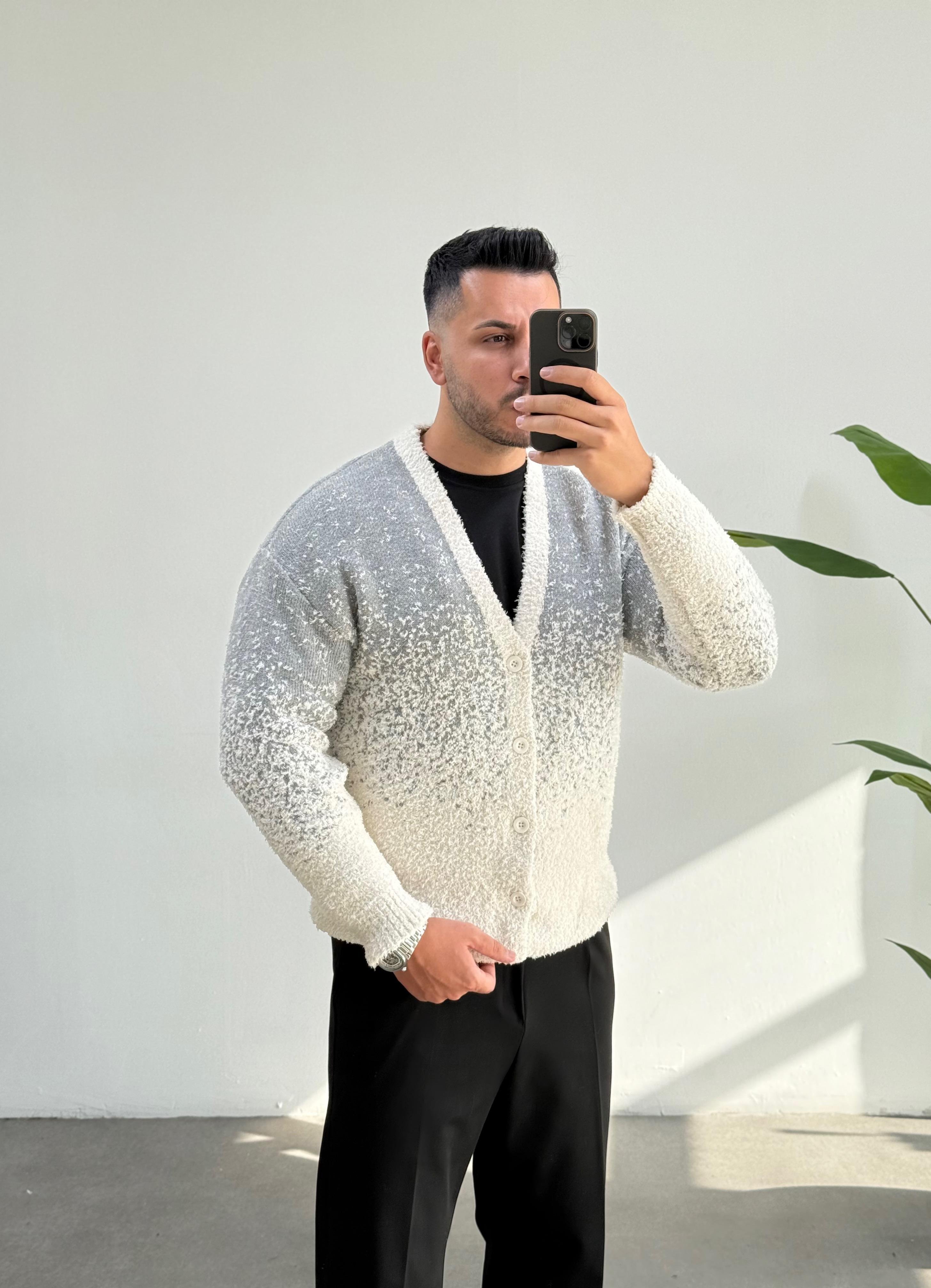 Franco Açık Gri Örgü Oversize Hırka