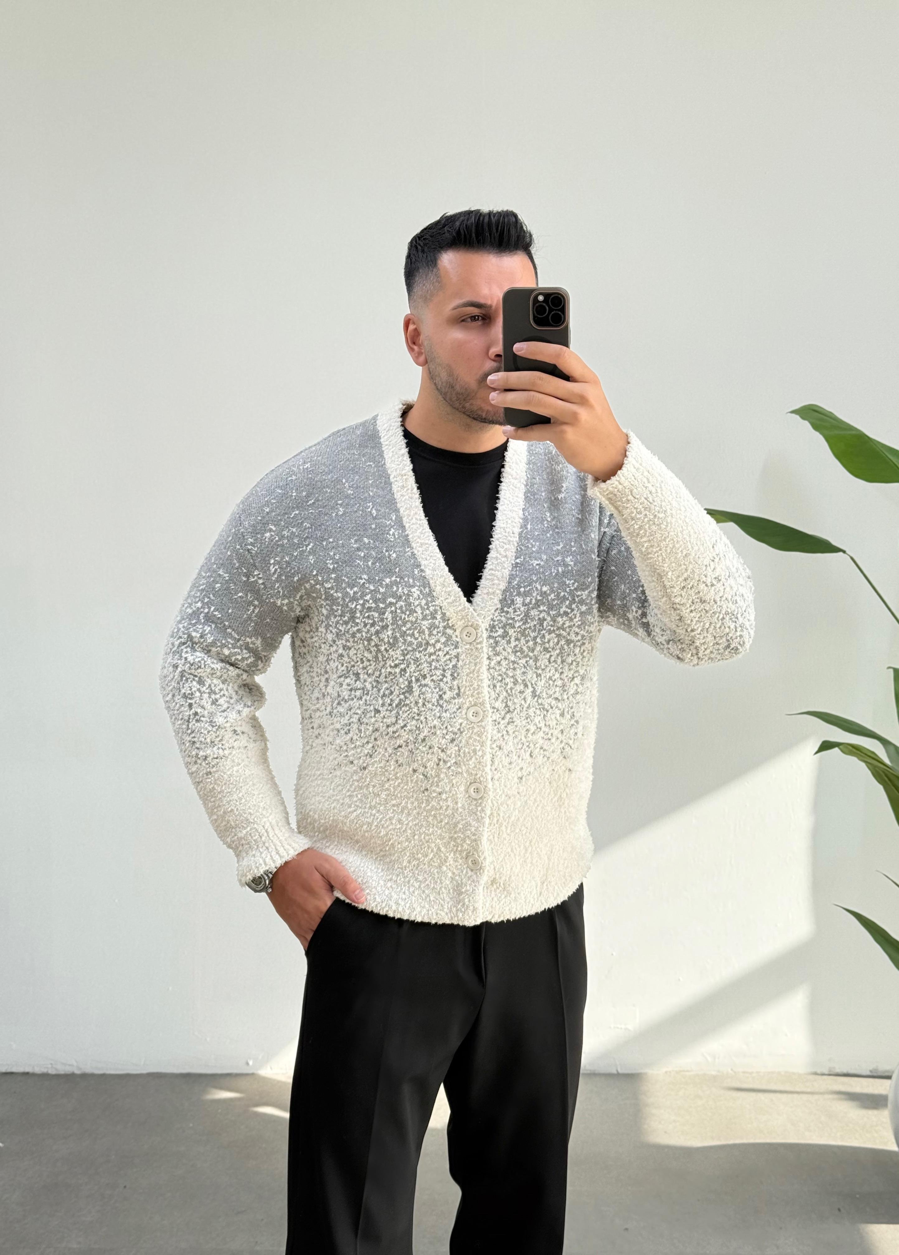 Franco Açık Gri Örgü Oversize Hırka