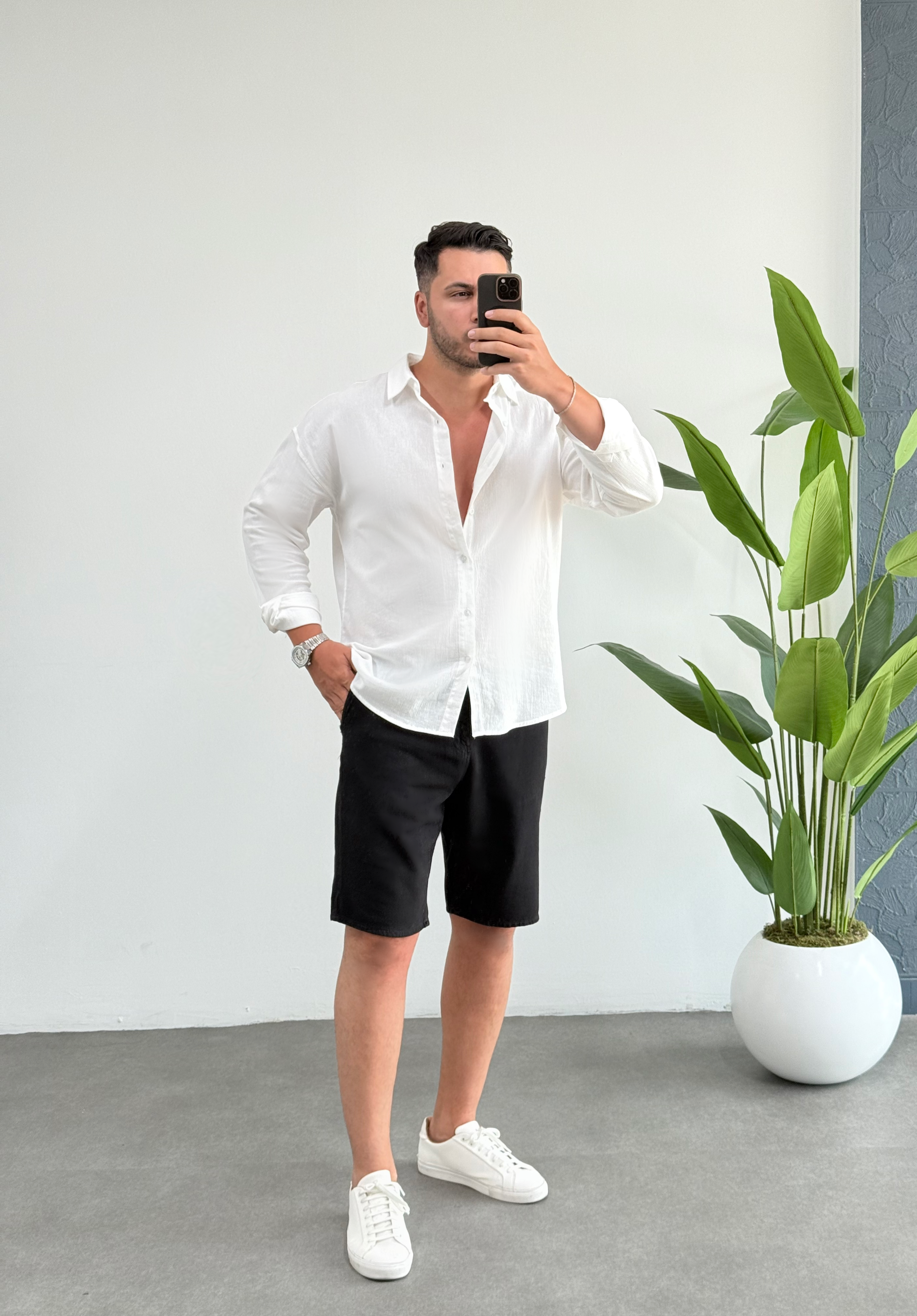 Gabardin Siyah Şort
