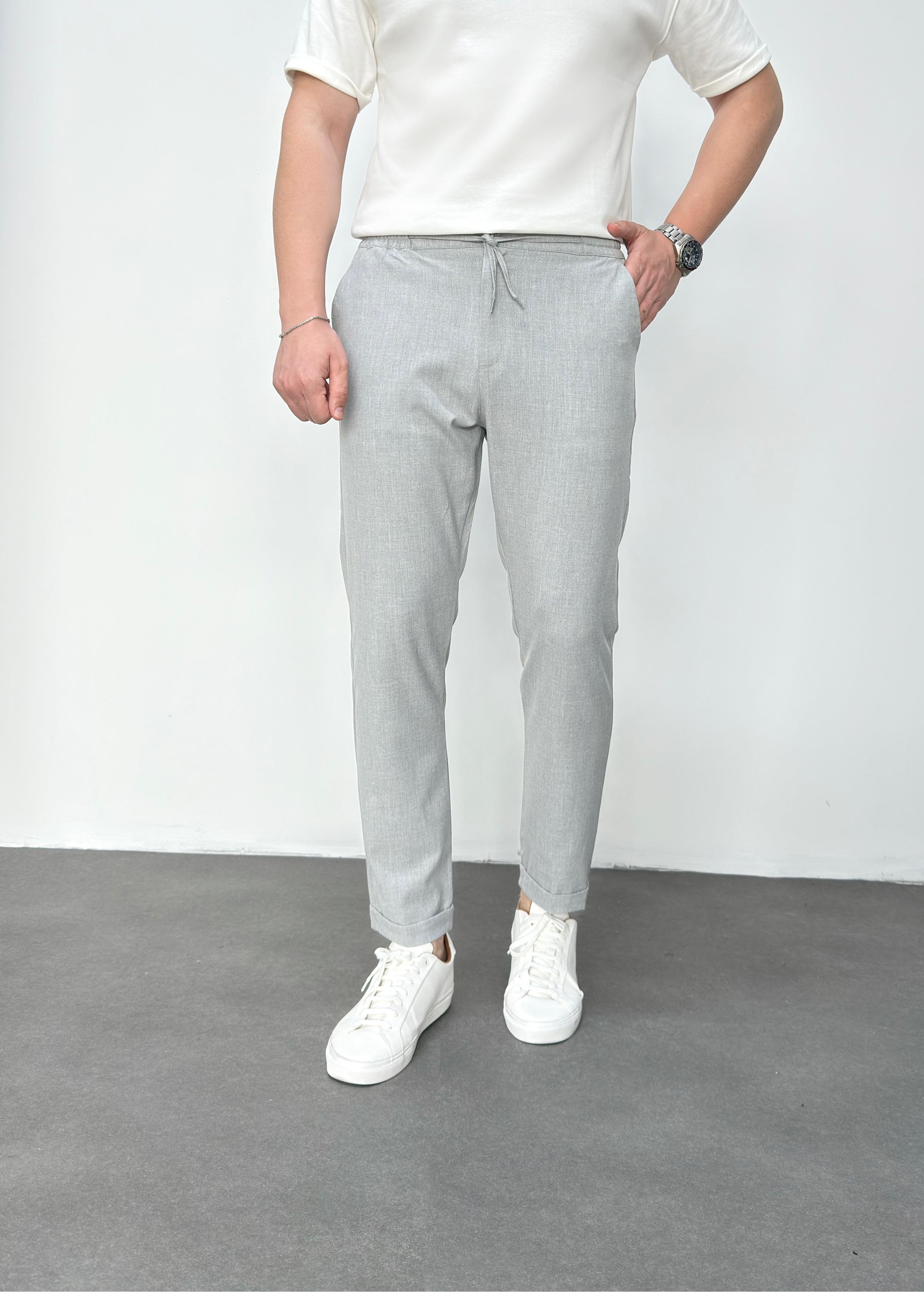 Gri Duble Paça Jogger Pantolon 