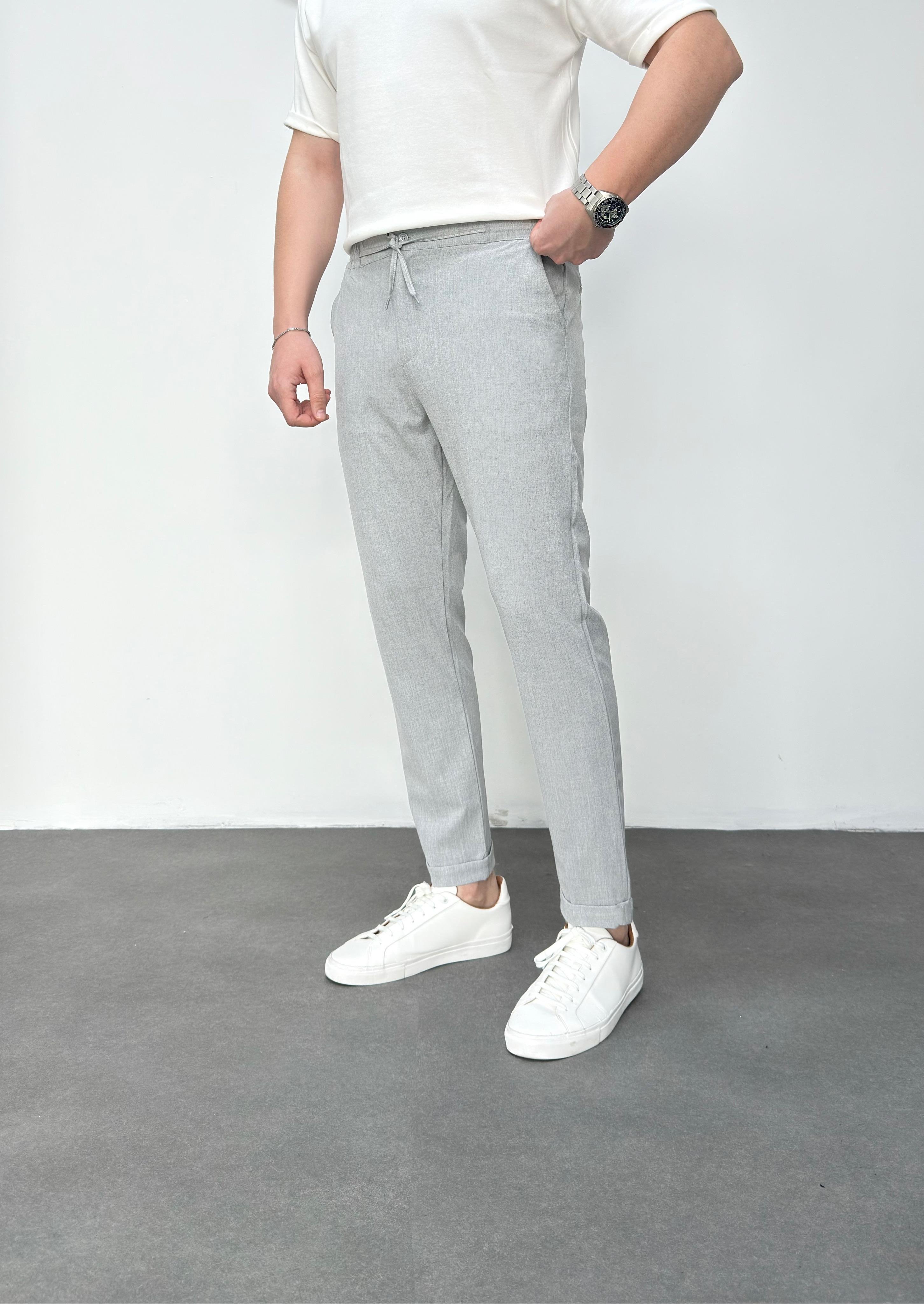 Gri Duble Paça Jogger Pantolon 