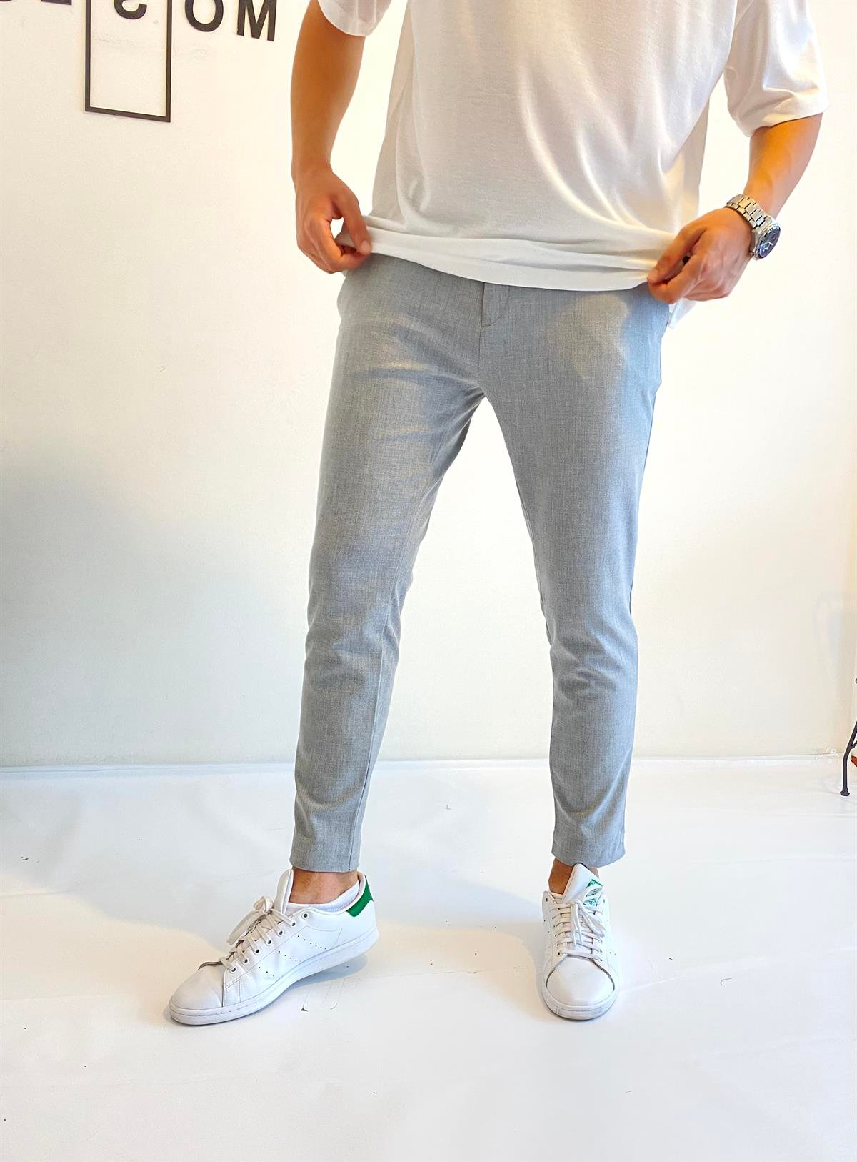 Gri Likralı Pantolon 