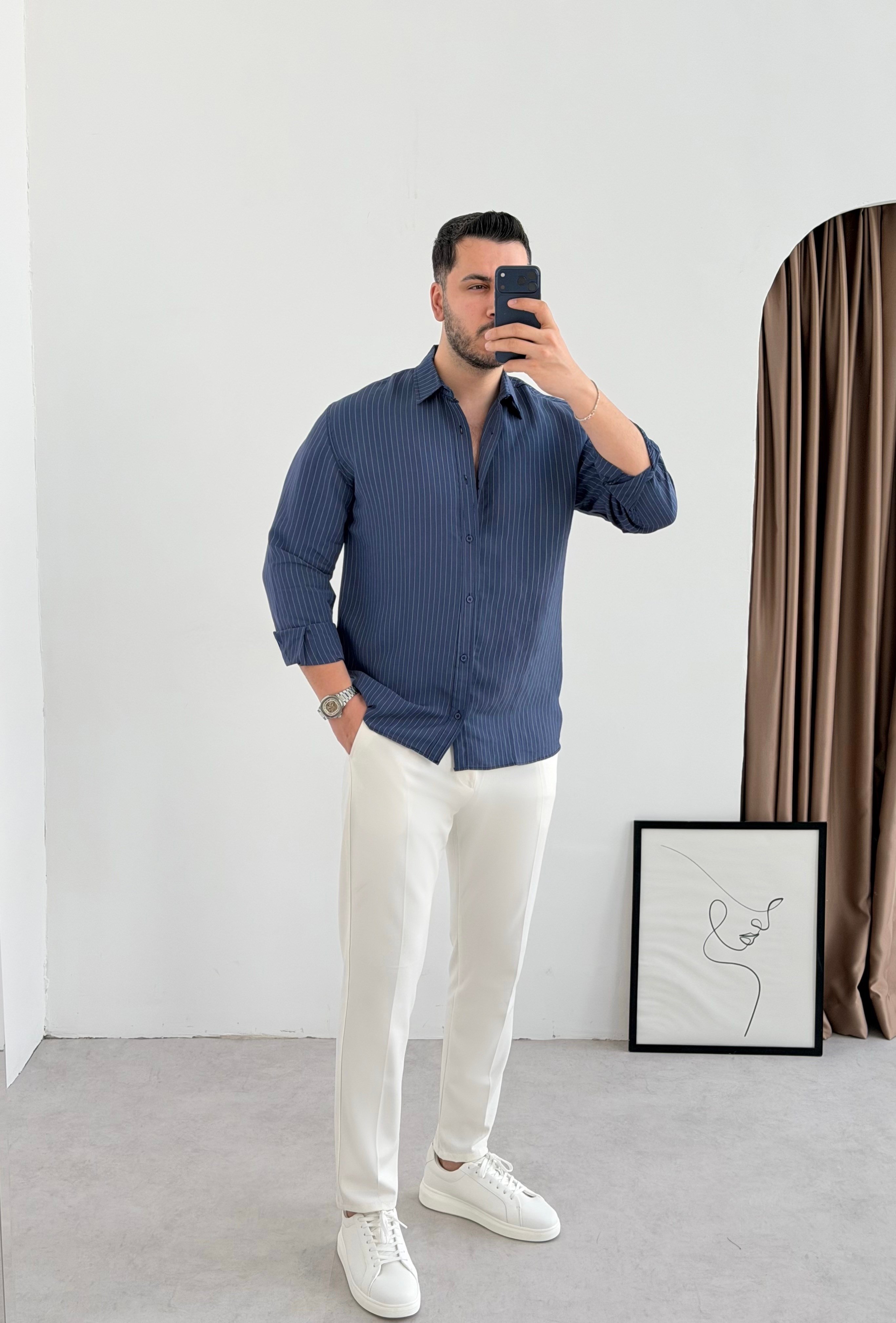 Just İndigo Tensel Oversize Gömlek