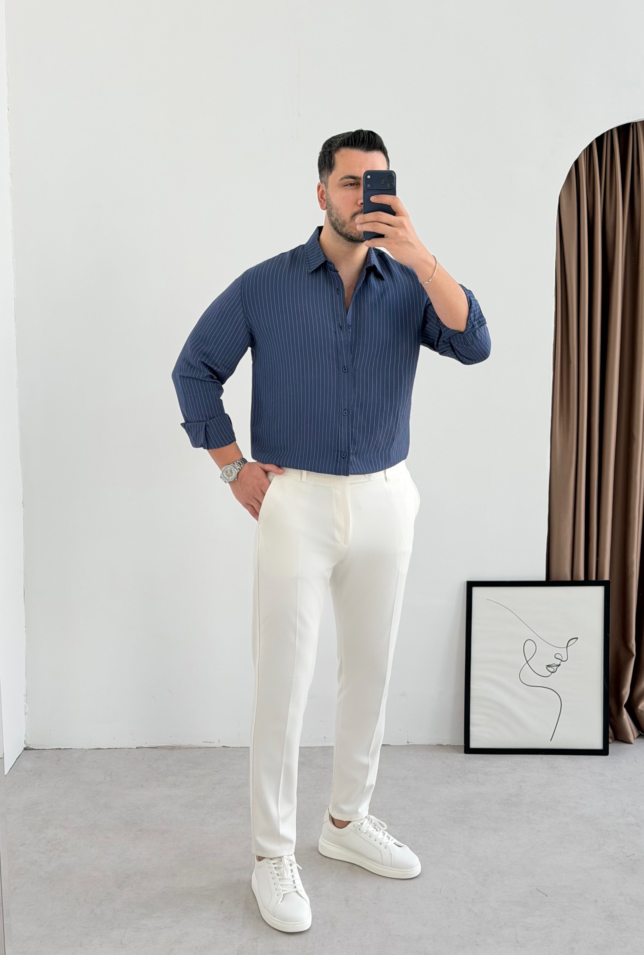 Just İndigo Tensel Oversize Gömlek