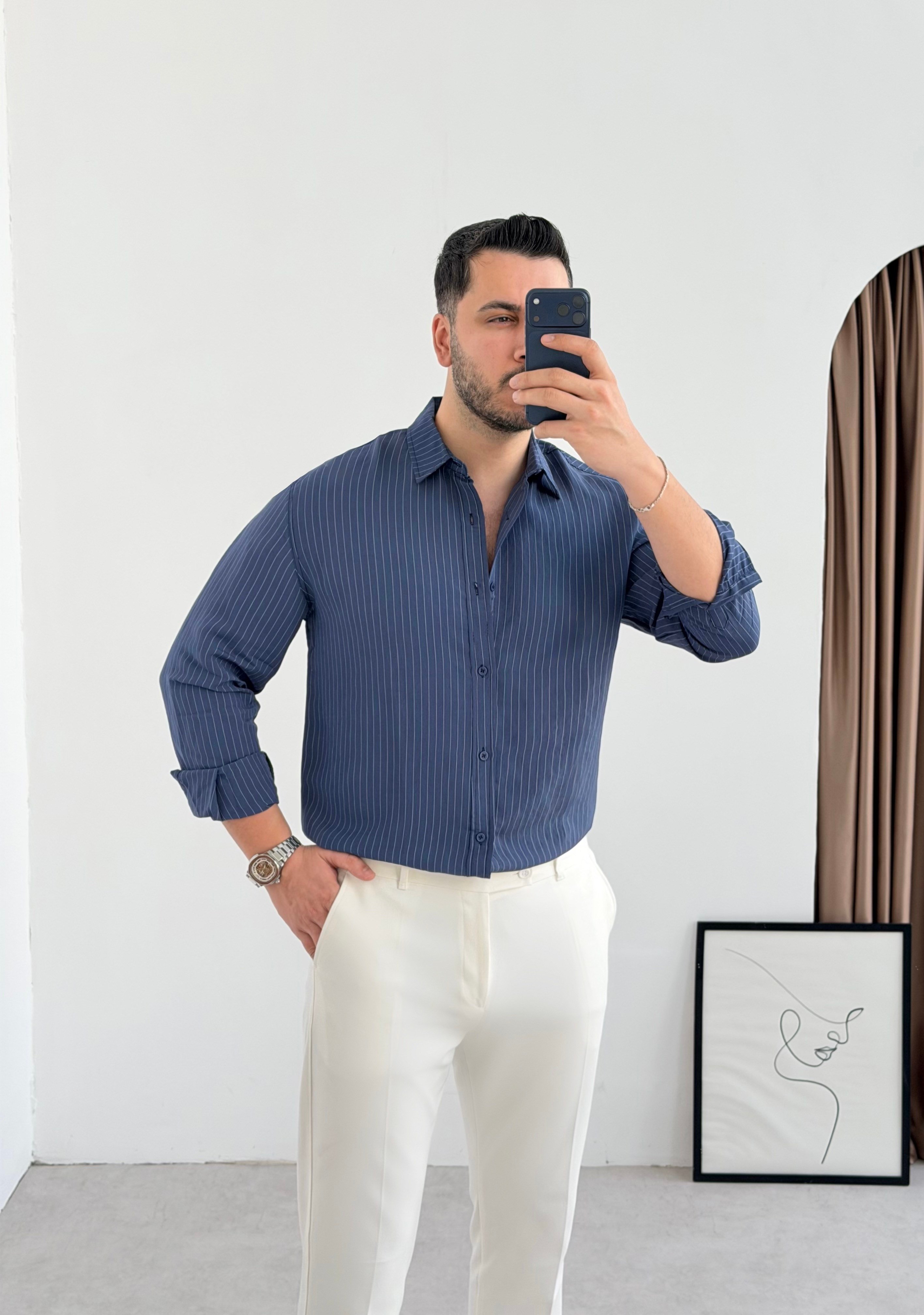 Just İndigo Tensel Oversize Gömlek