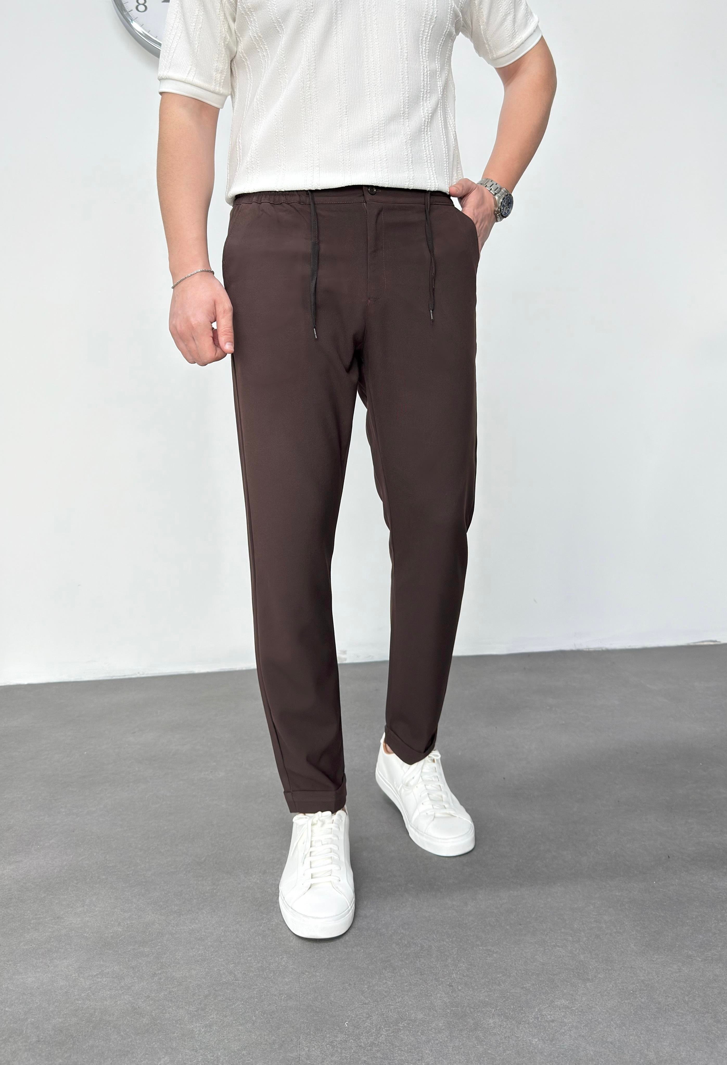 Kahve Duble Paça Jogger Pantolon 