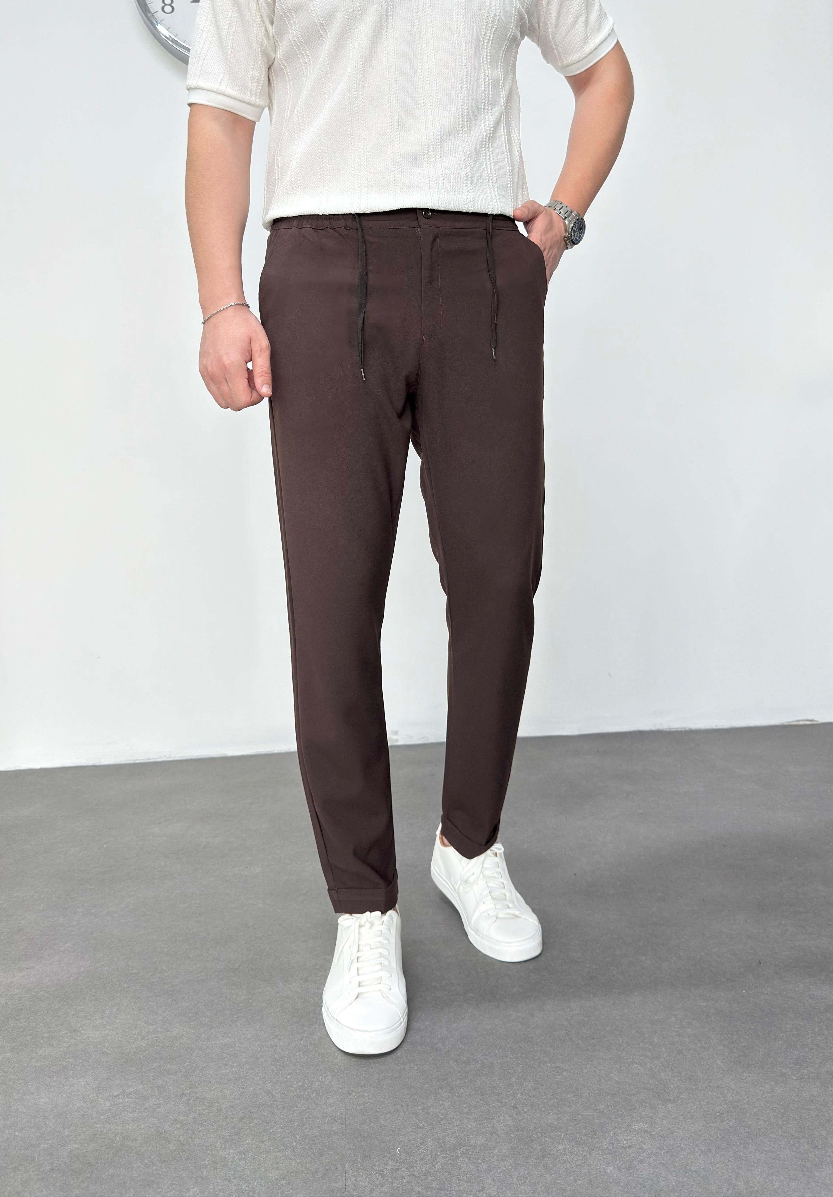Kahve Duble Paça Jogger Pantolon 