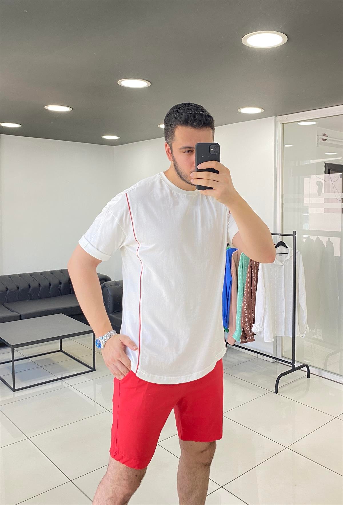 Kırmızı  Şort Tişört Takım