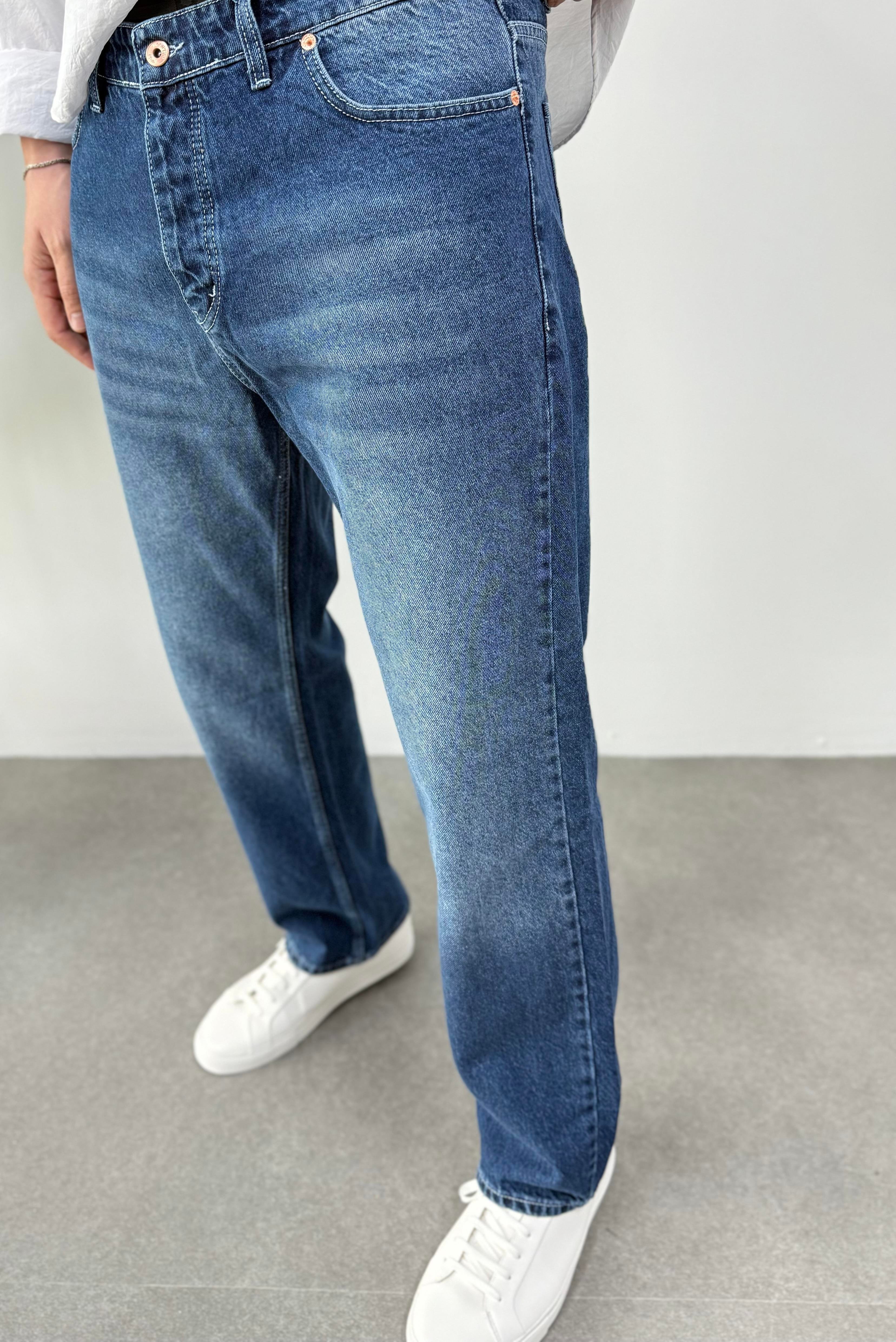 Koyu Mavi Baggy Kot Pantolon 