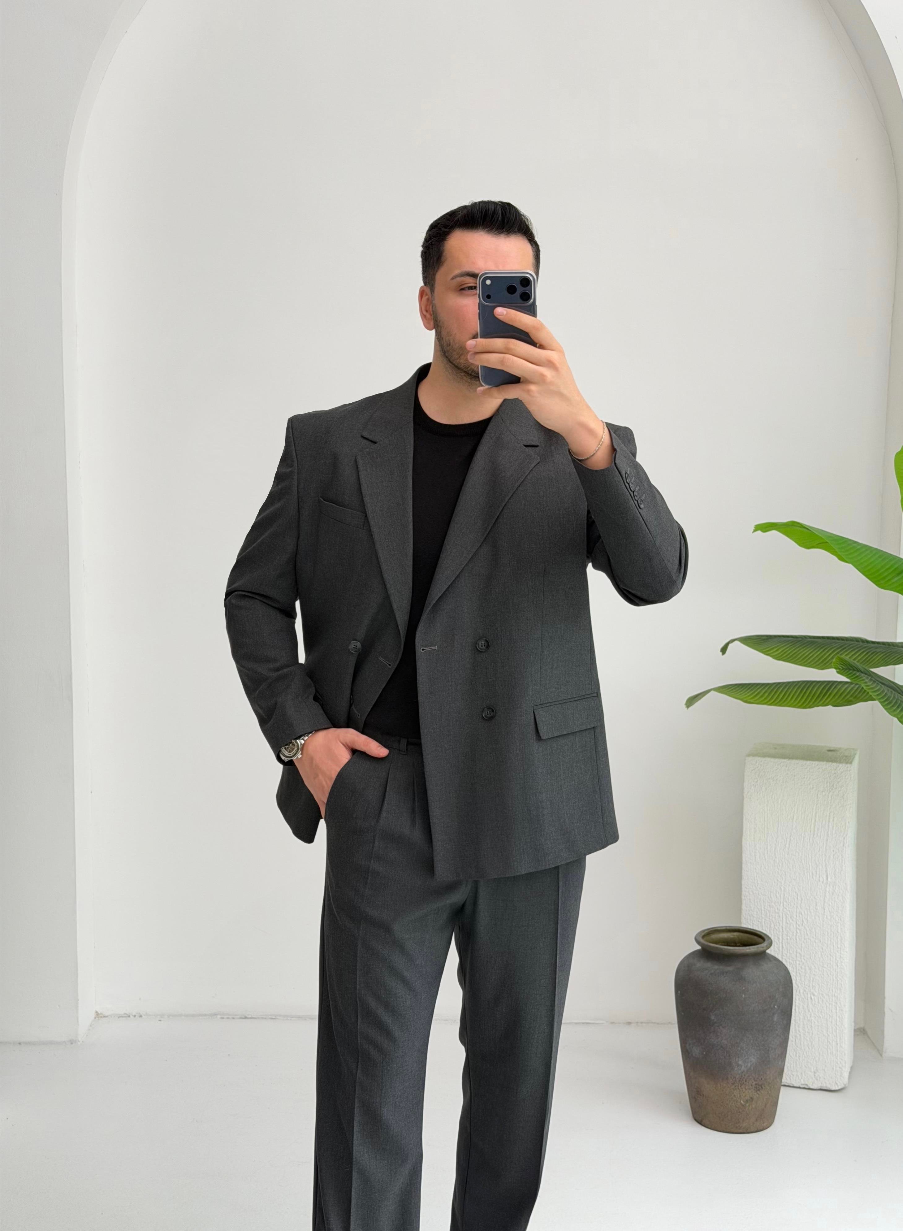 Kruvaze Antrasit Oversize Takım