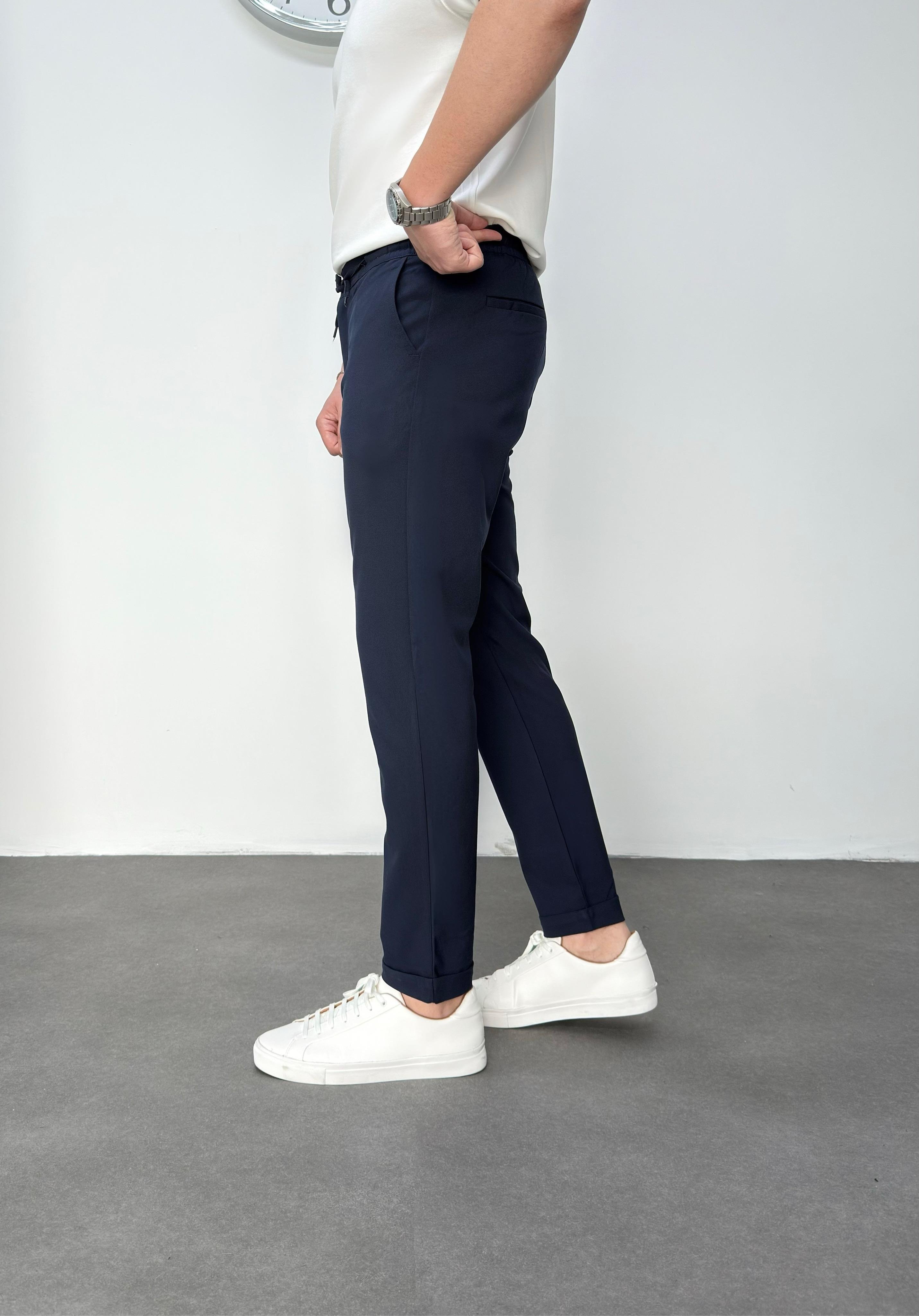 Lacivert Duble Paça Jogger Pantolon 
