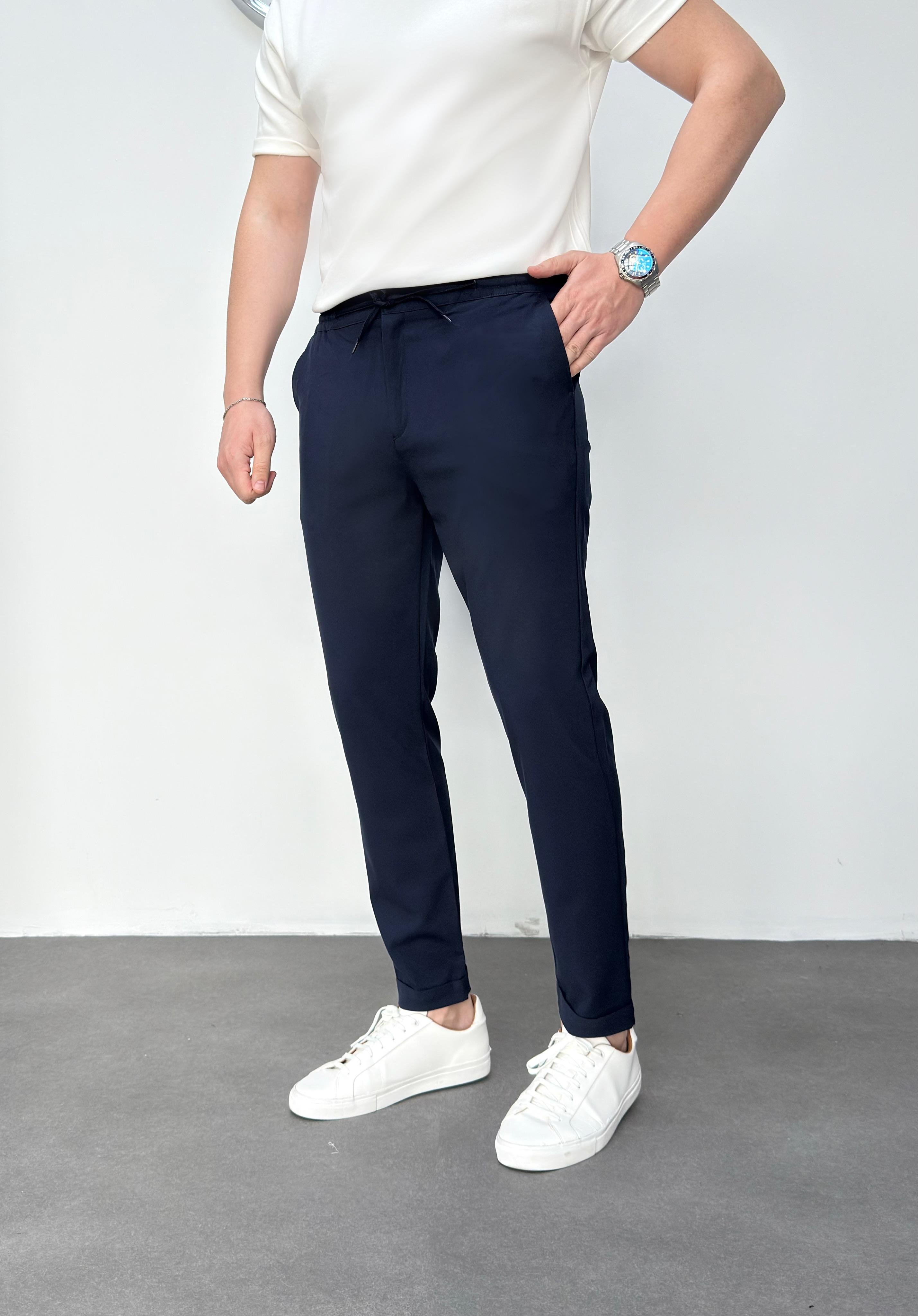 Lacivert Duble Paça Jogger Pantolon 
