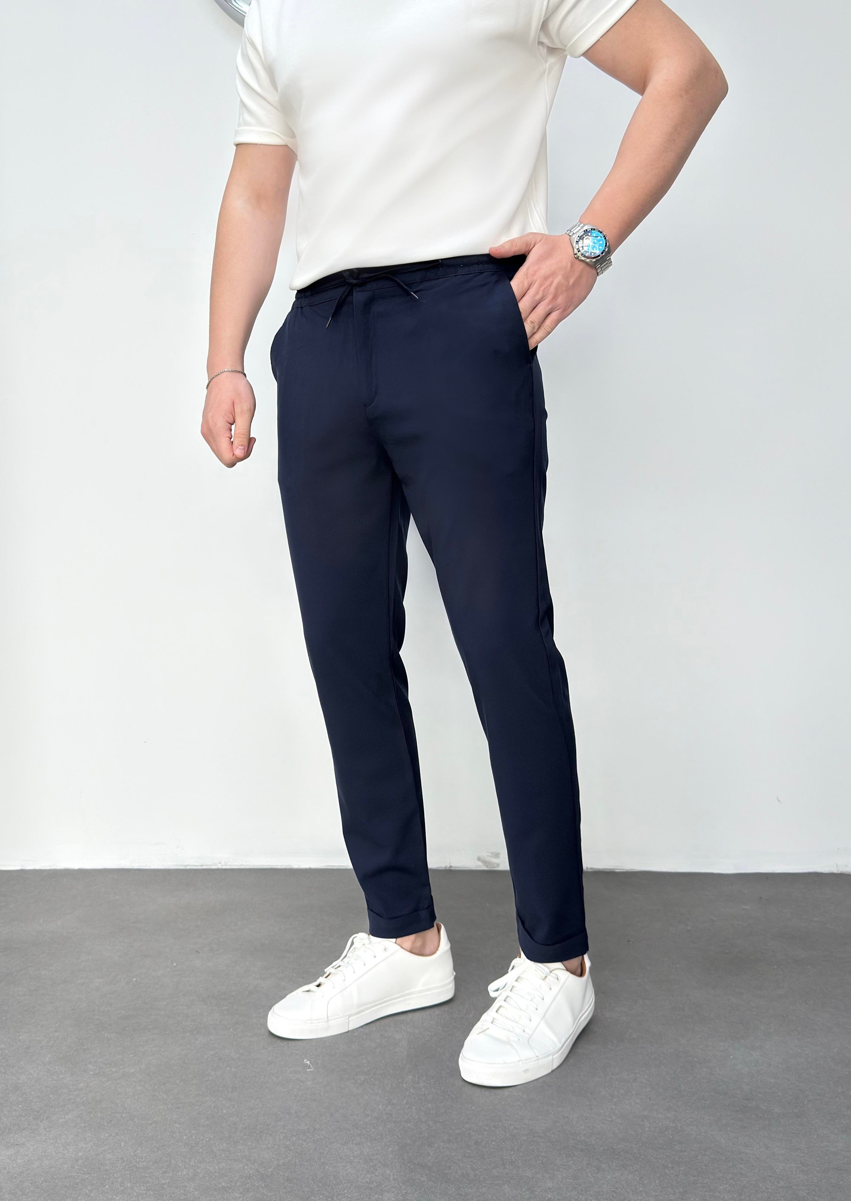 Lacivert Duble Paça Jogger Pantolon 