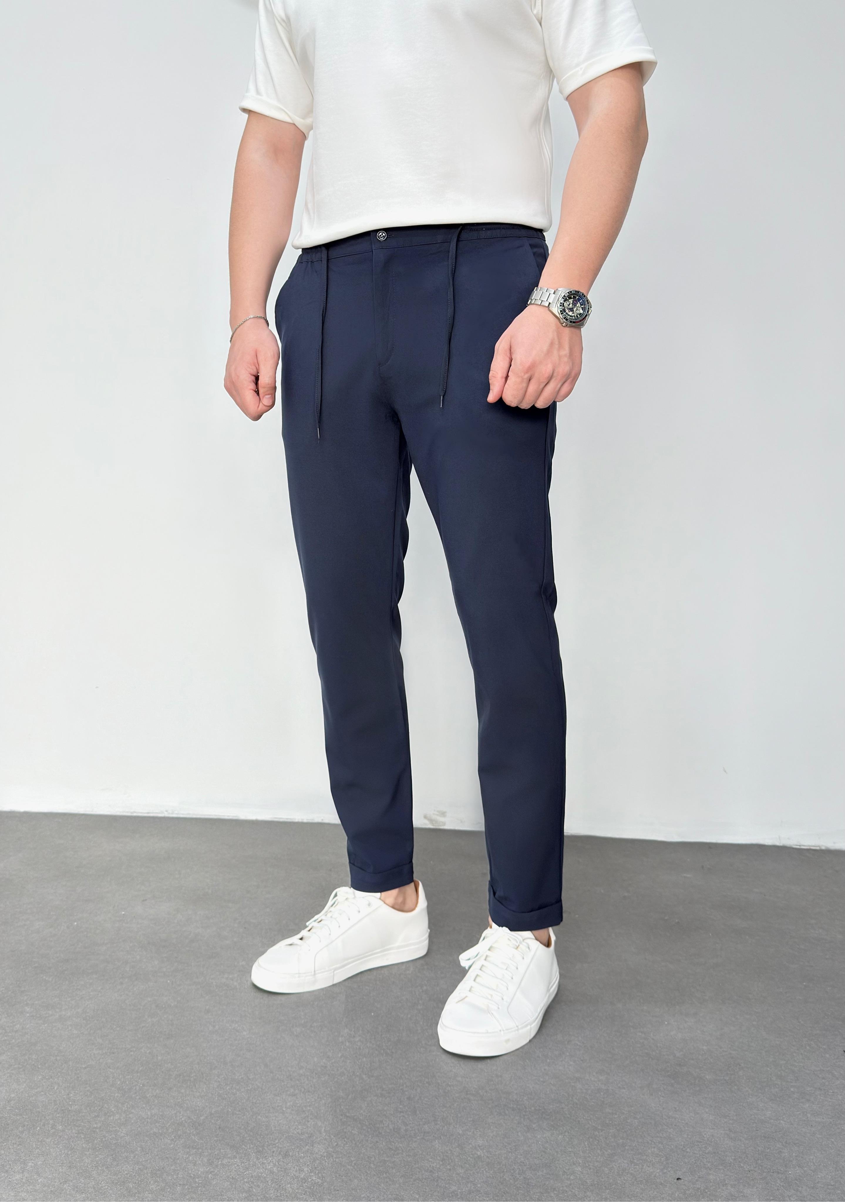Lacivert Duble Paça Jogger Pantolon 