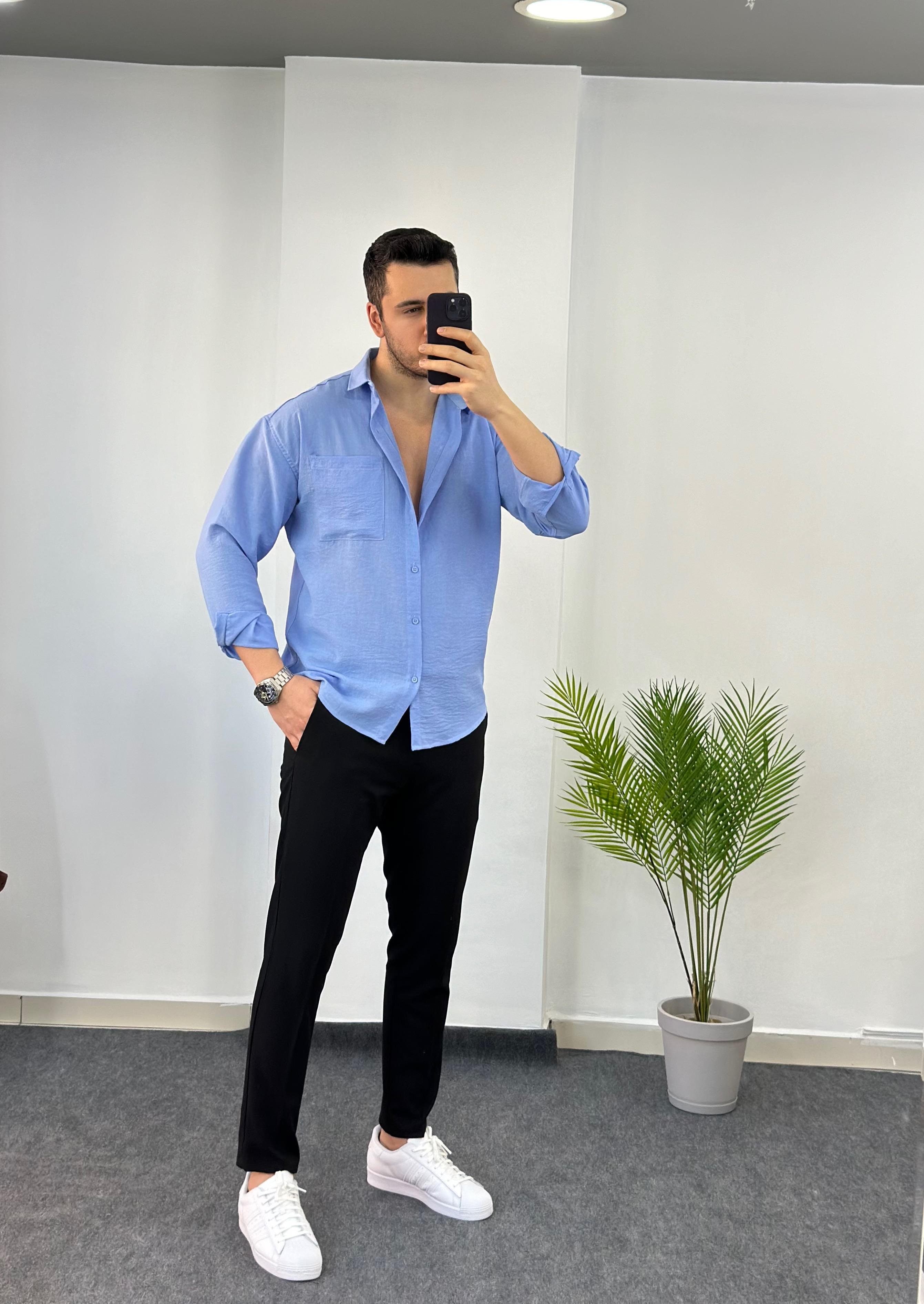 Likralı Siyah Kumaş Pantolon 