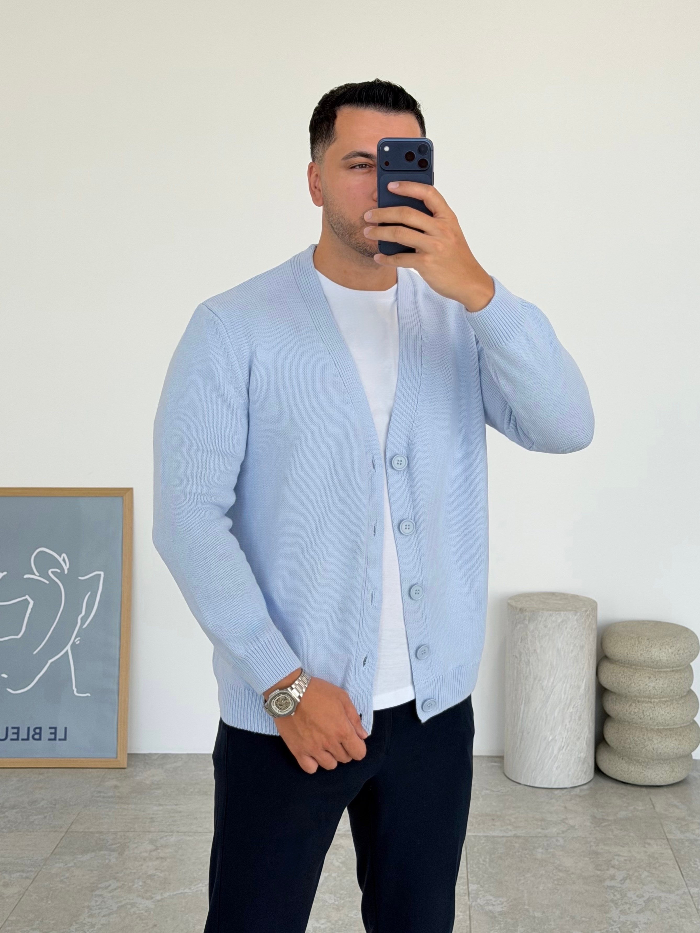 Lorenzo Bebe Mavisi Düğmeli Hırka