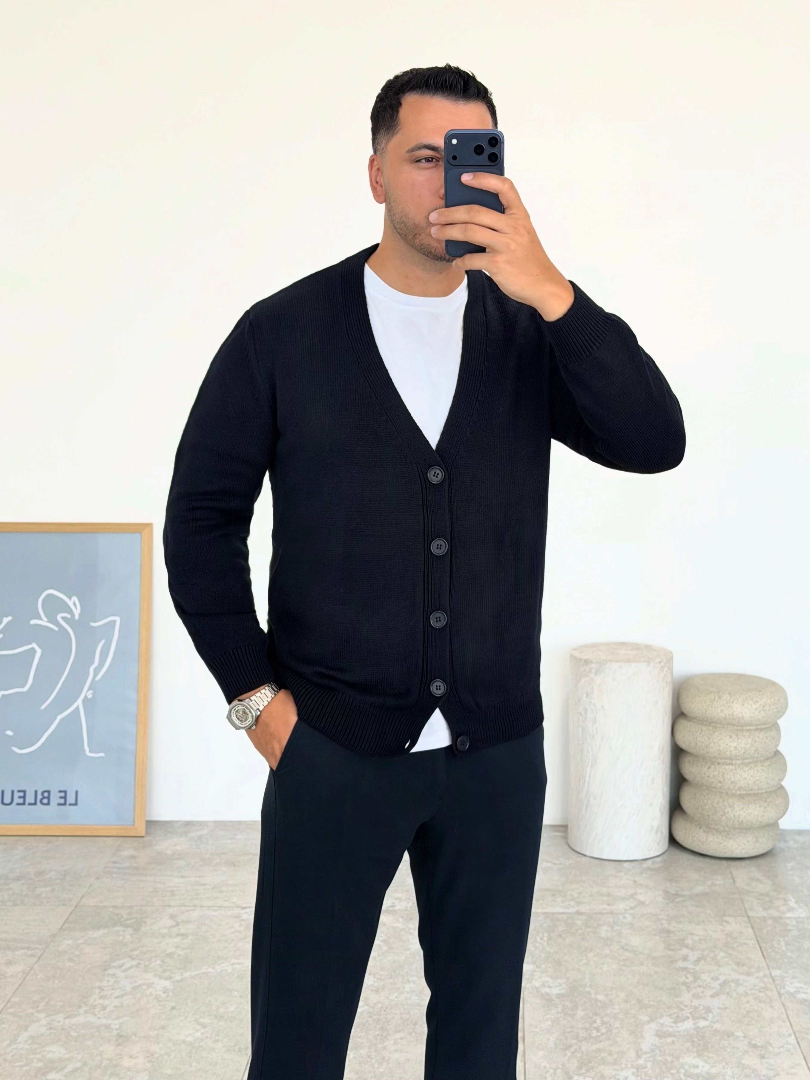 Lorenzo Lacivert Düğmeli Hırka