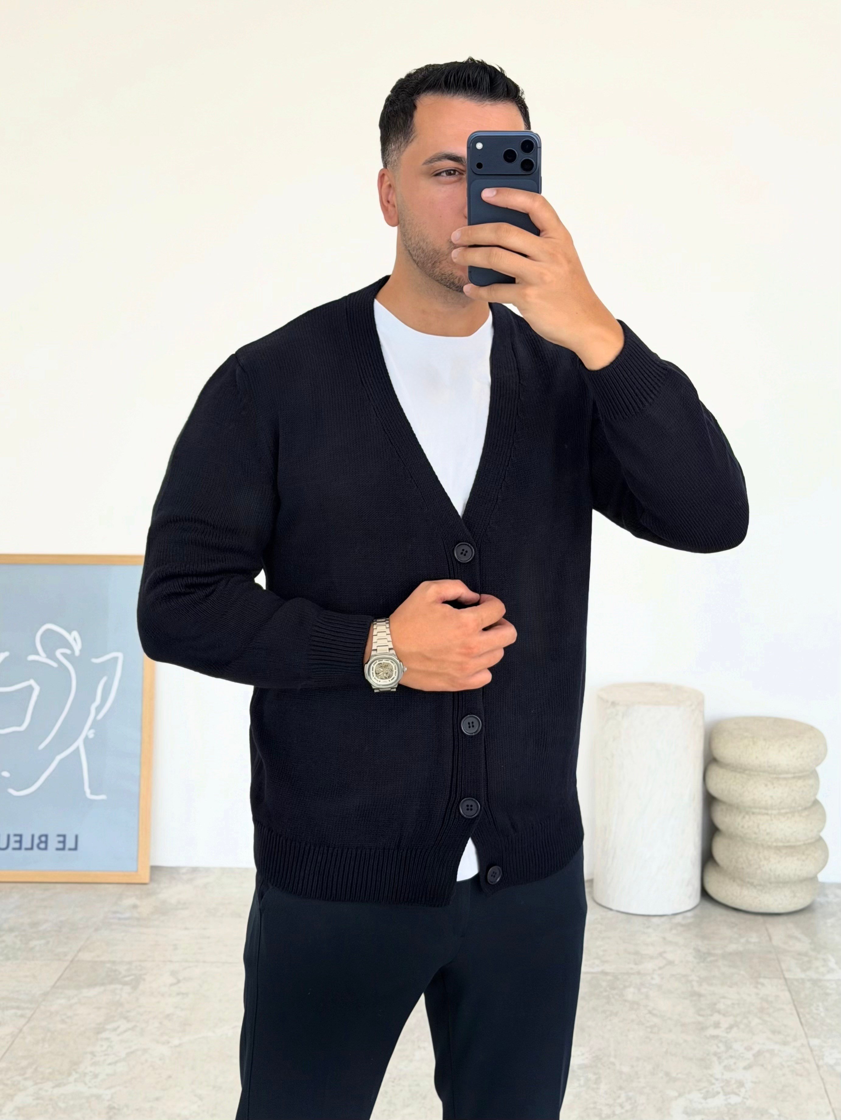 Lorenzo Lacivert Düğmeli Hırka
