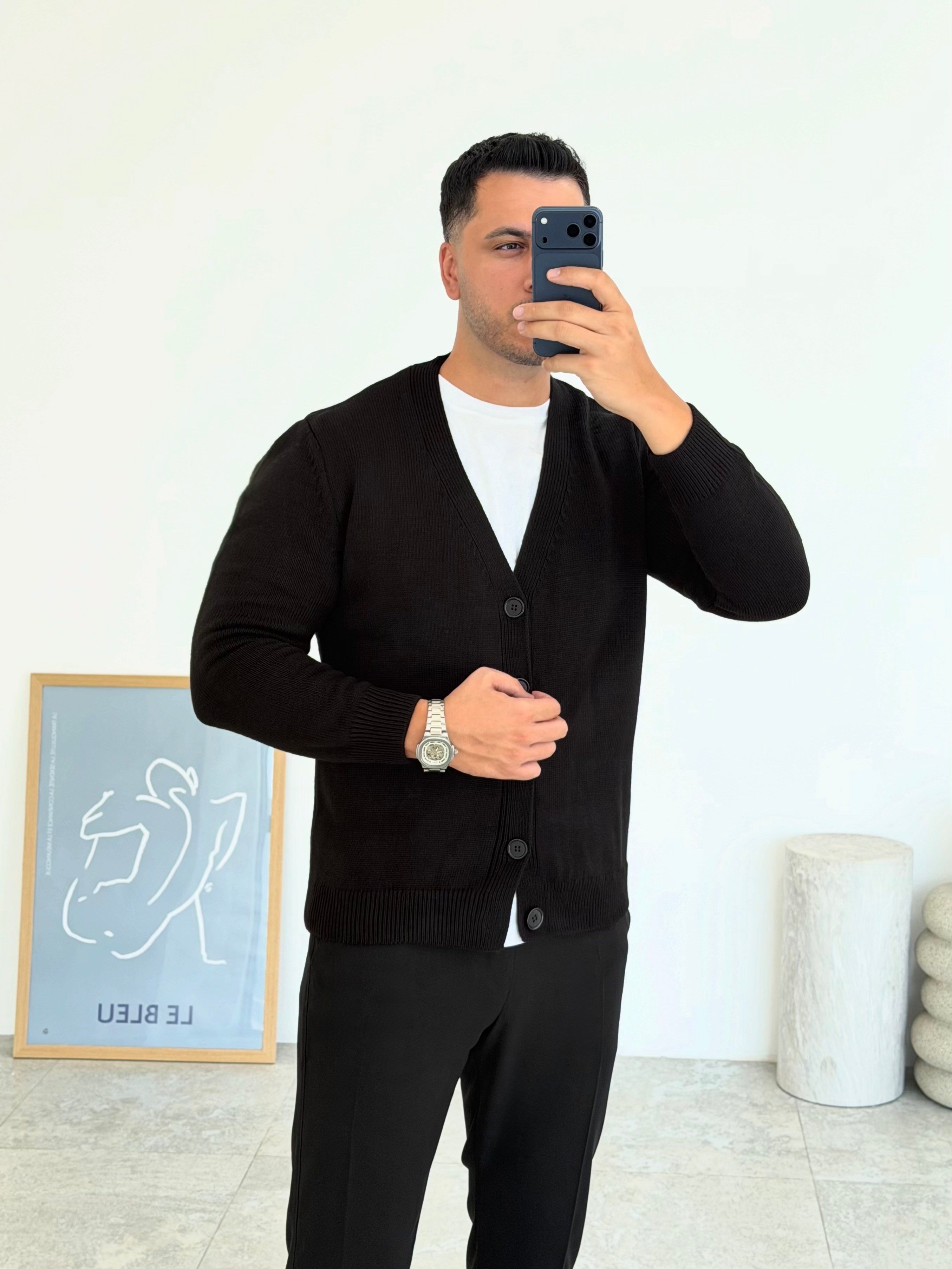 Lorenzo Siyah Düğmeli Hırka