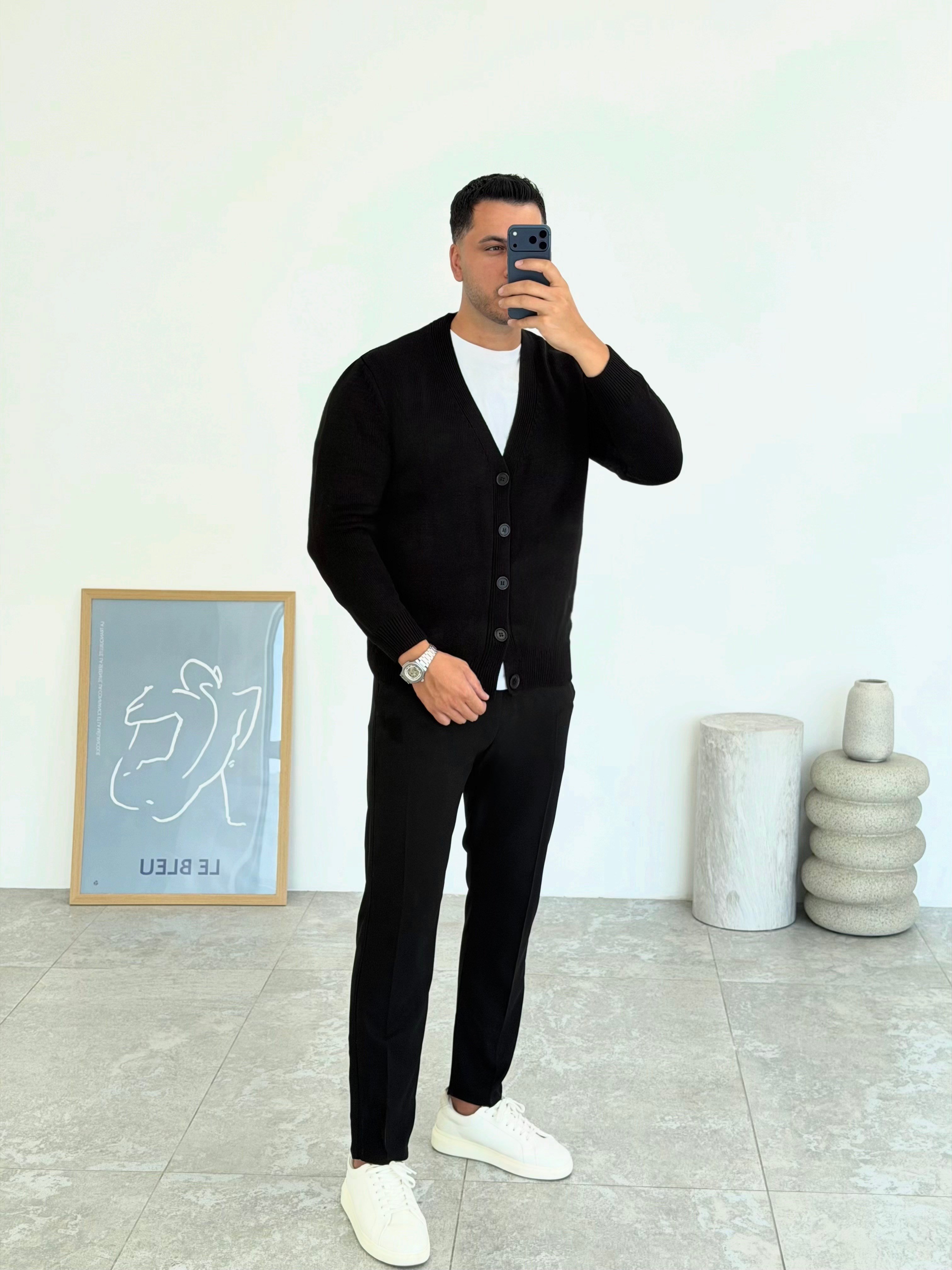 Lorenzo Siyah Düğmeli Hırka