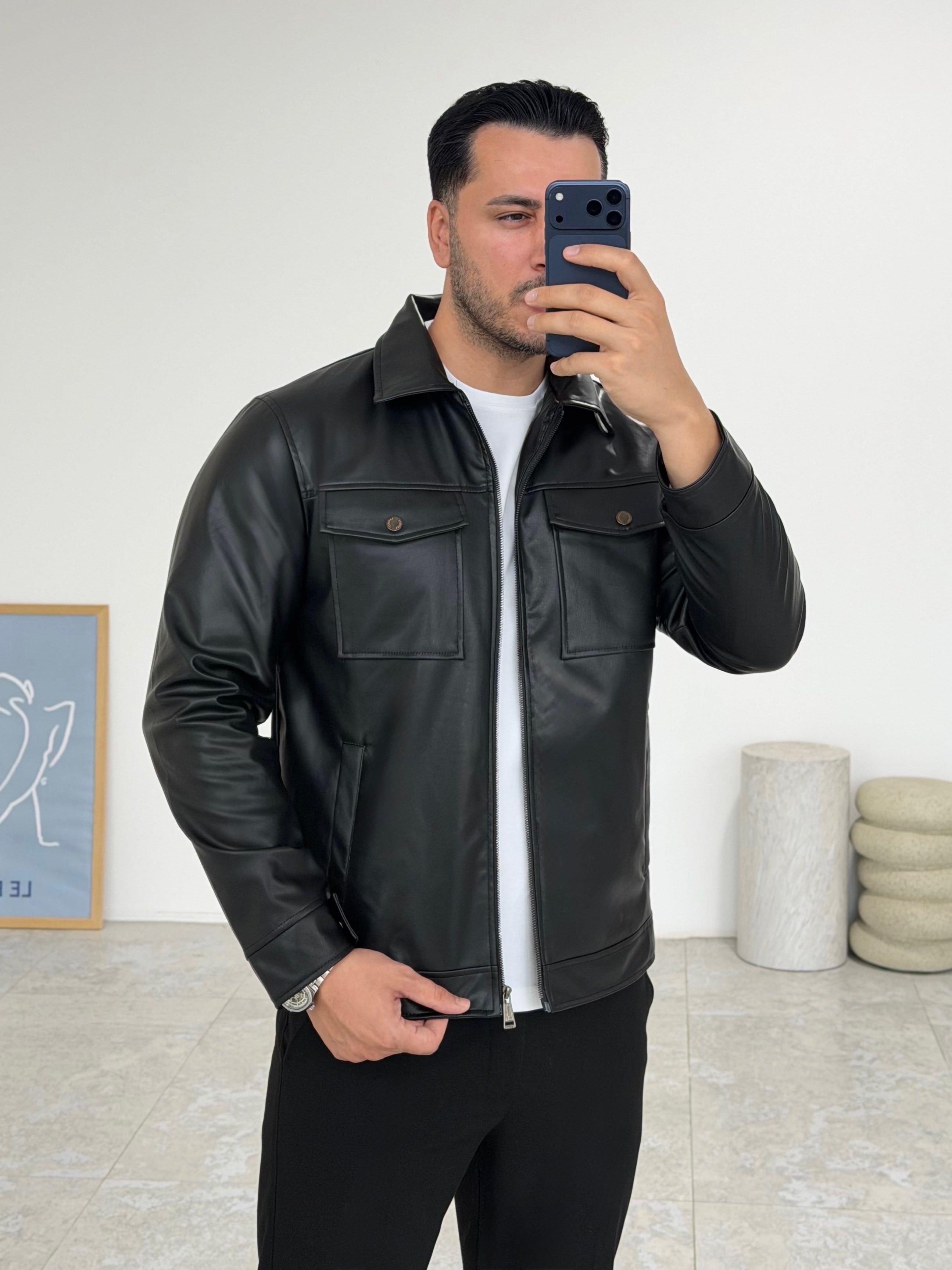 Luma İnce Siyah Deri Ceket
