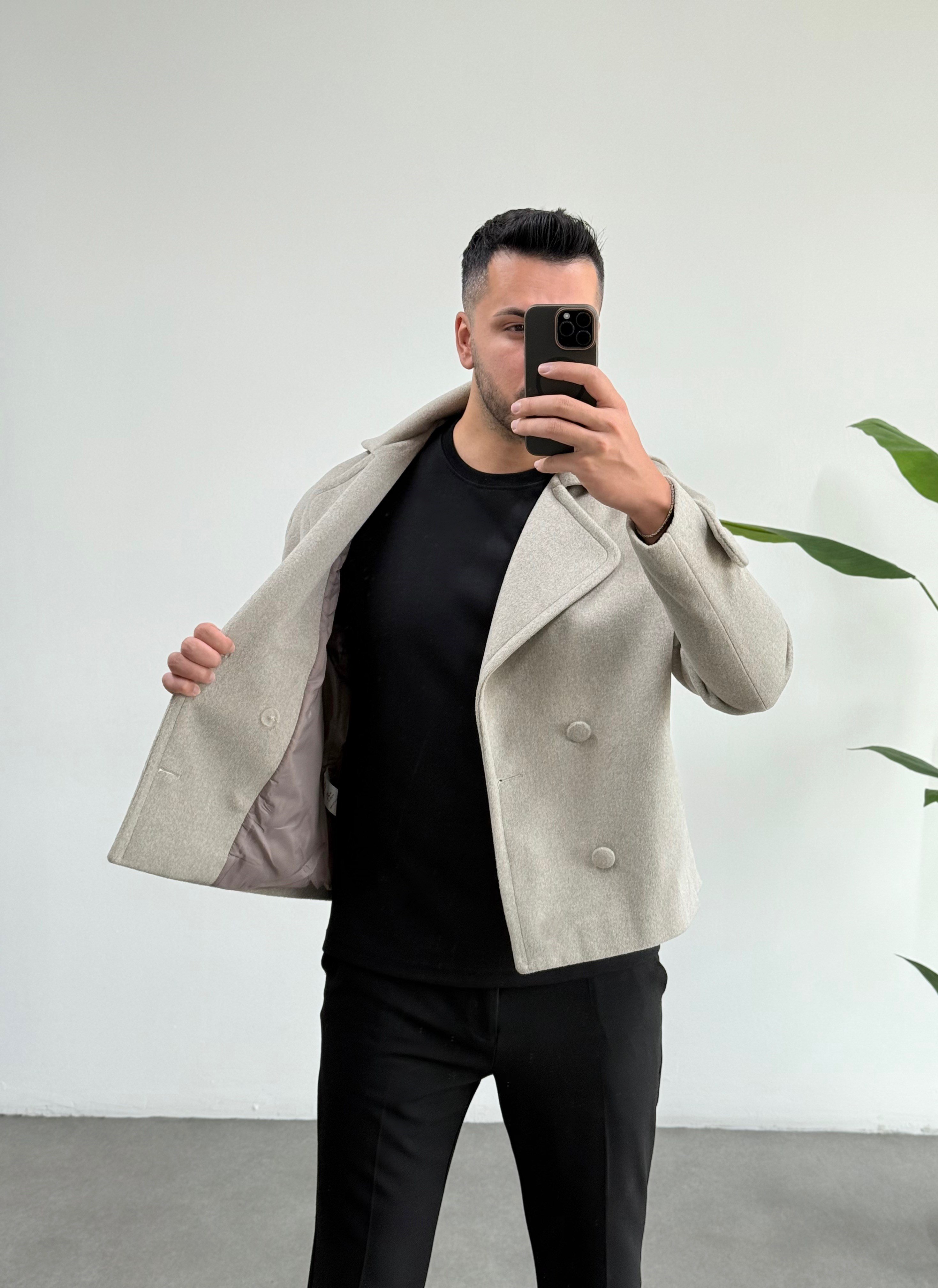 Lux Taş Oversize Kaşe Ceket