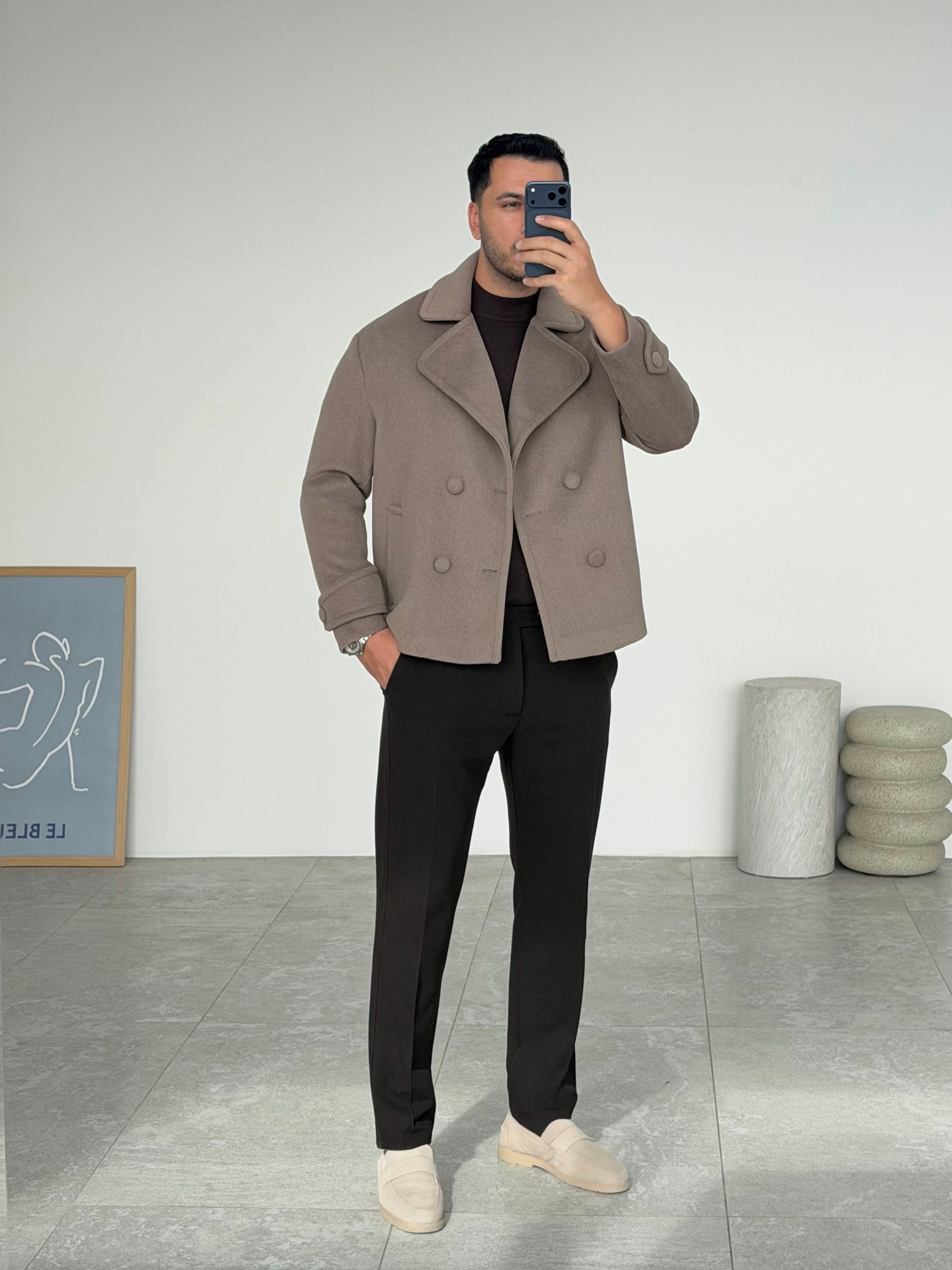 Lux Vizon Oversize Kaşe Ceket