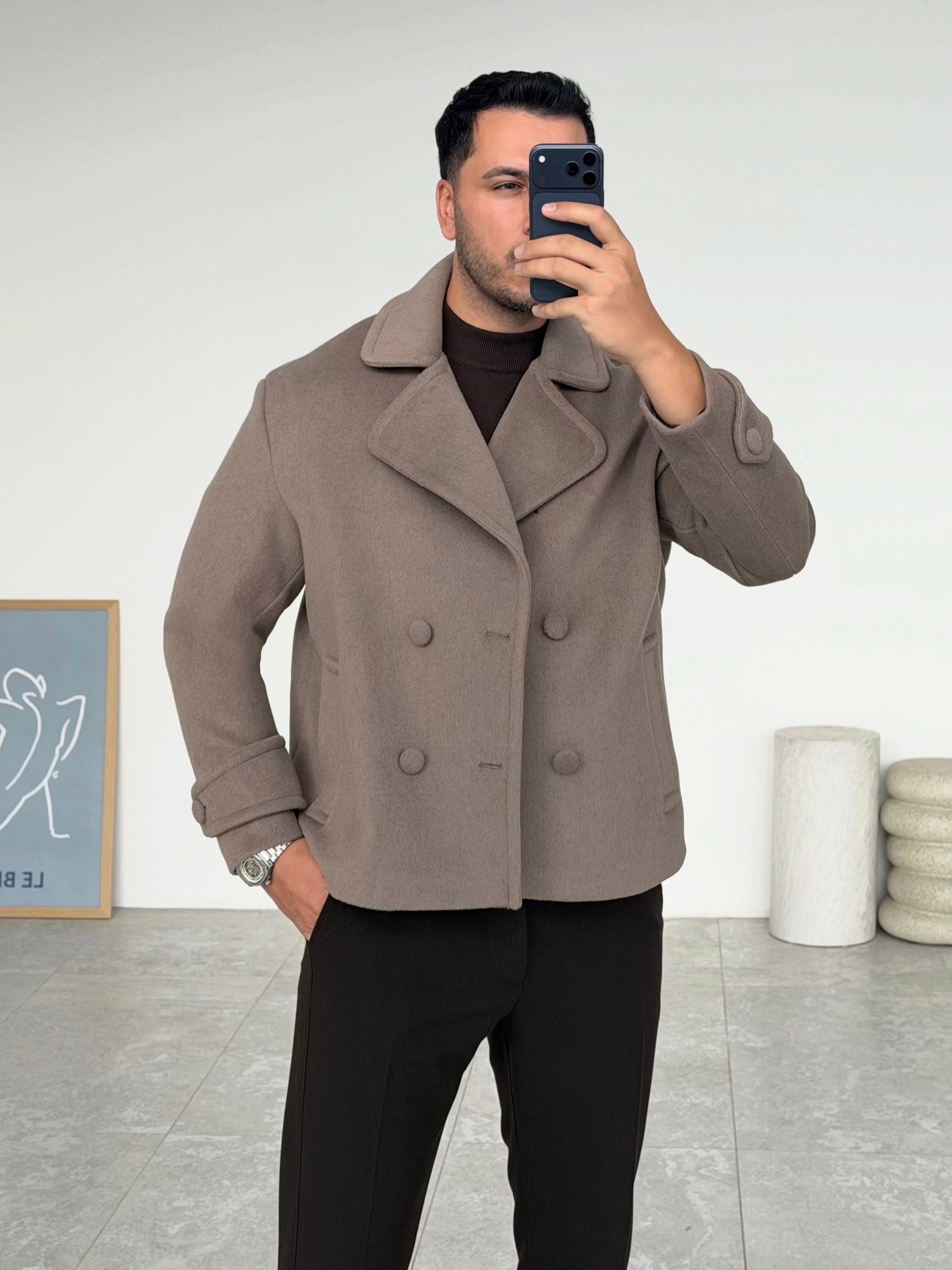 Lux Vizon Oversize Kaşe Ceket