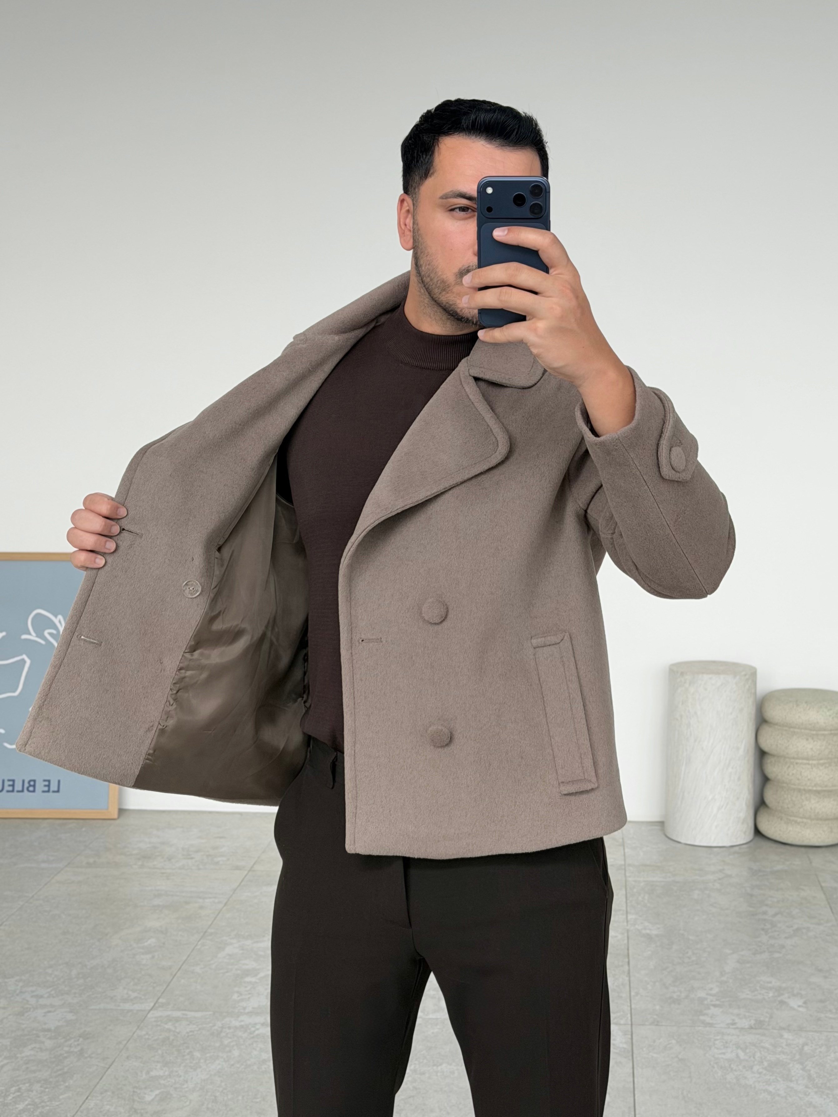 Lux Vizon Oversize Kaşe Ceket